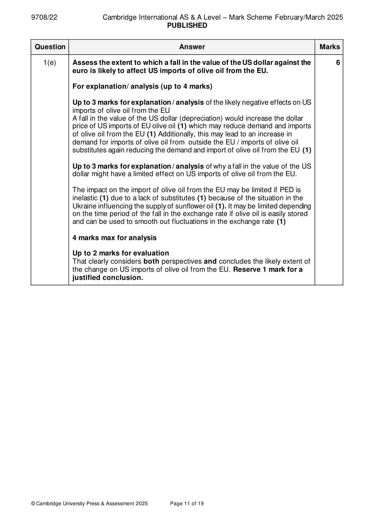 Mark scheme, page 11 of 19
