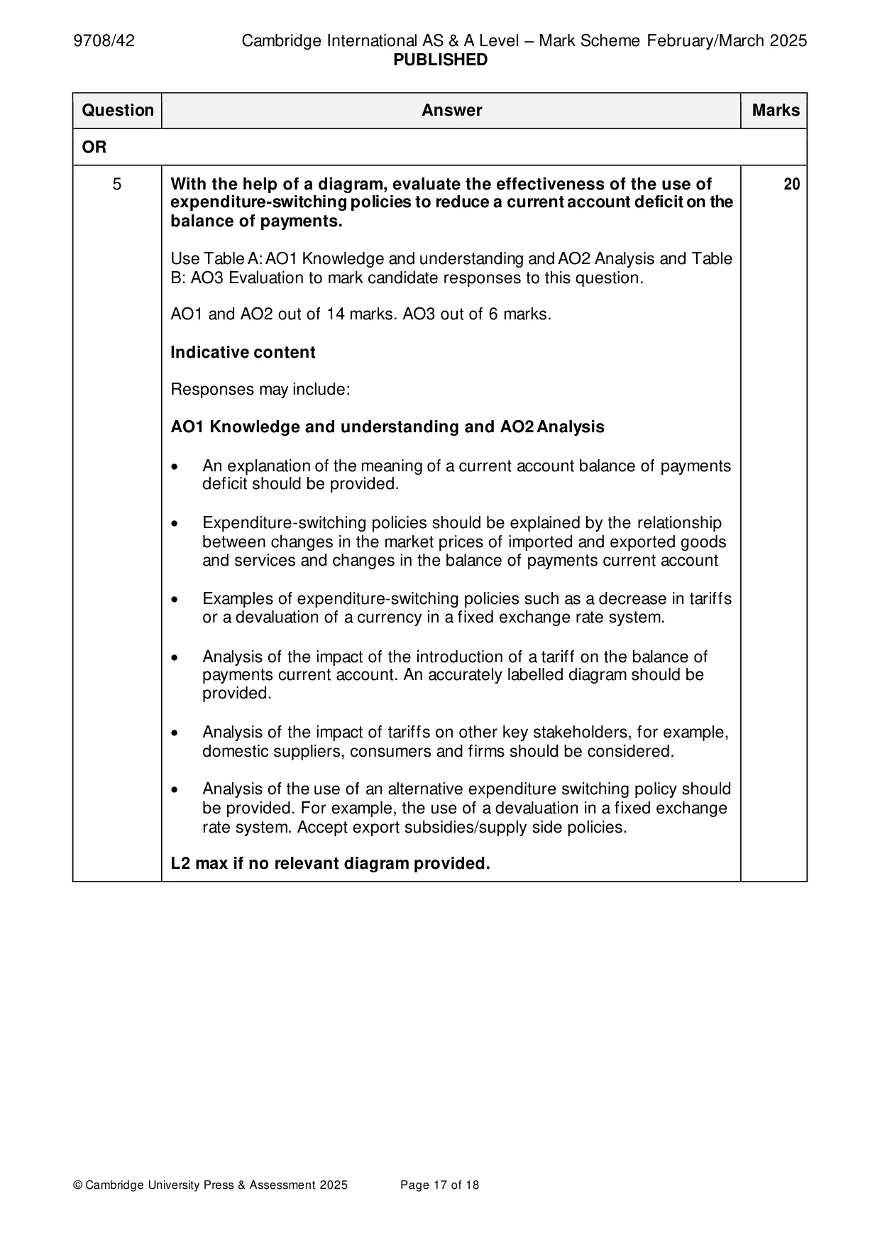 Mark scheme, page 17 of 18