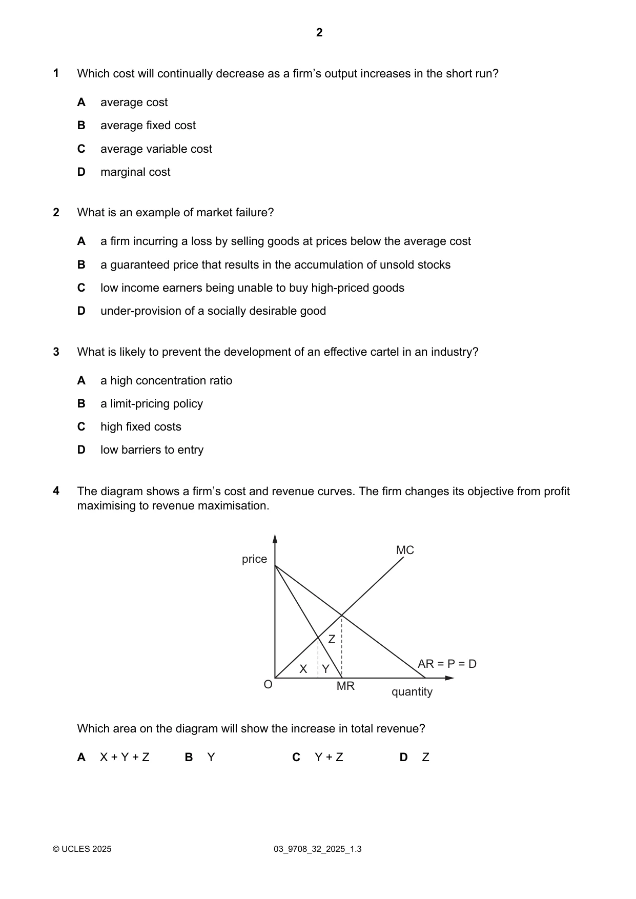 Cambridge A Level Economics 9708 2025 Feb/March Paper 3 · Variant 2 question paper, page 2 of 12