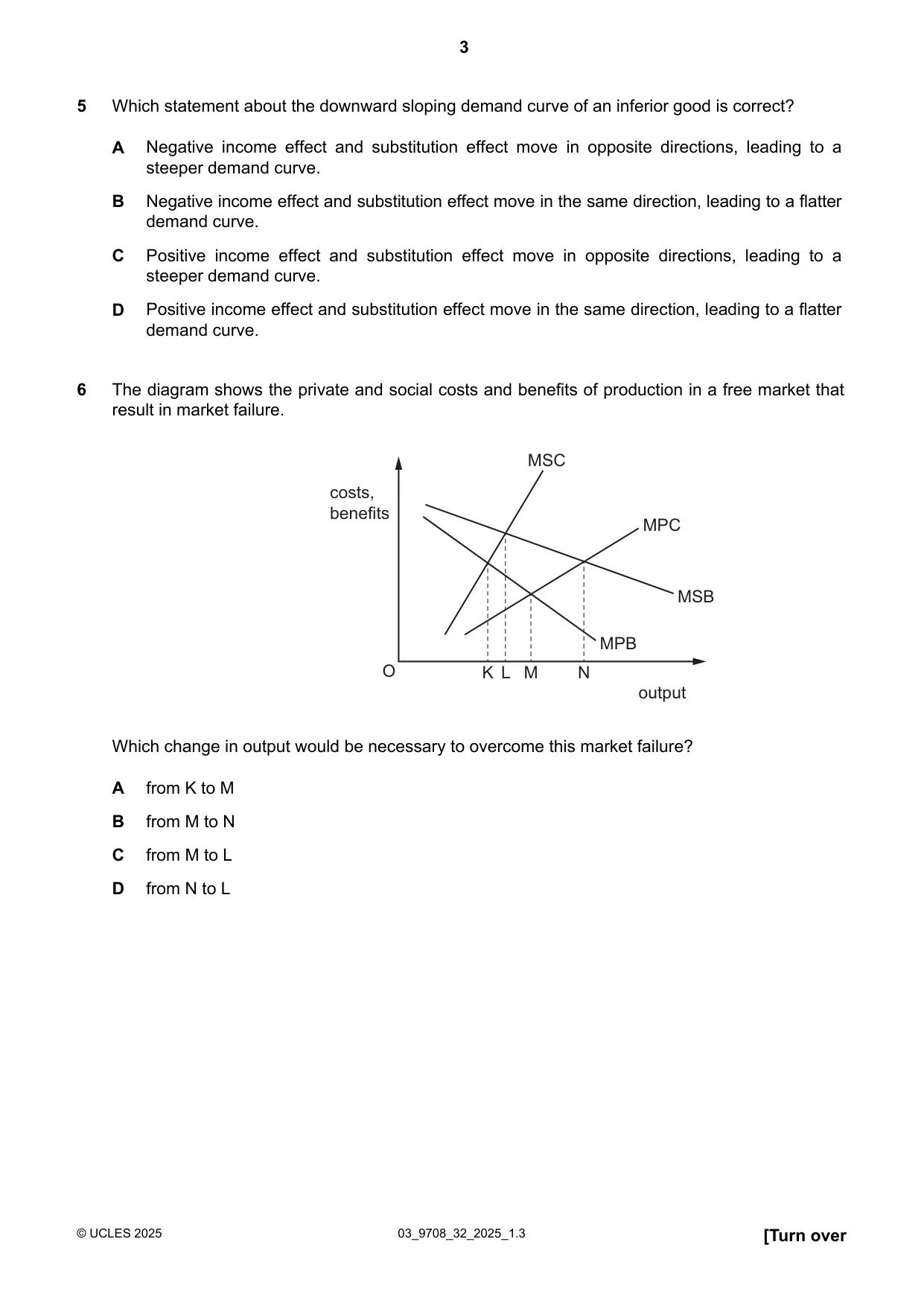 Cambridge A Level Economics 9708 2025 Feb/March Paper 3 · Variant 2 question paper, page 3 of 12