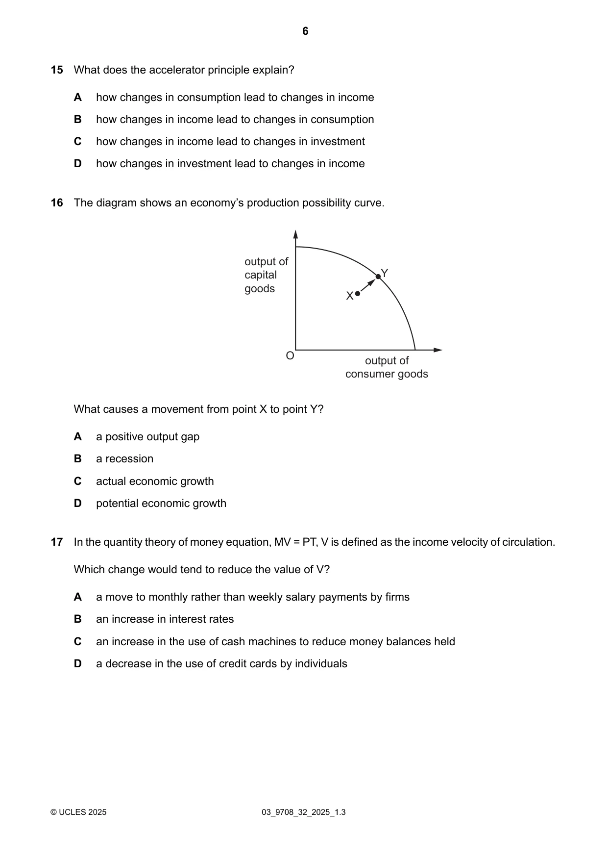 Cambridge A Level Economics 9708 2025 Feb/March Paper 3 · Variant 2 question paper, page 6 of 12
