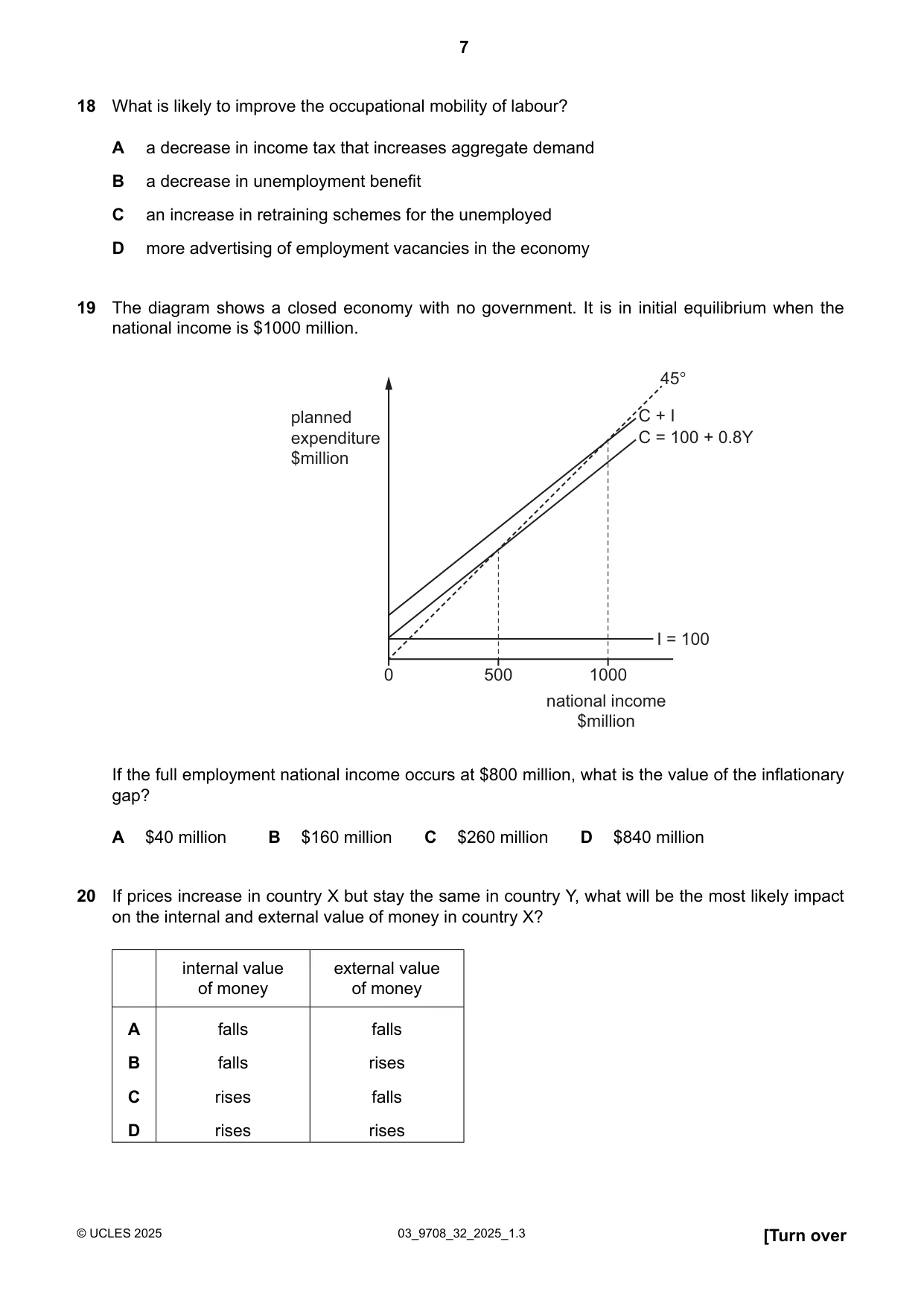 Cambridge A Level Economics 9708 2025 Feb/March Paper 3 · Variant 2 question paper, page 7 of 12