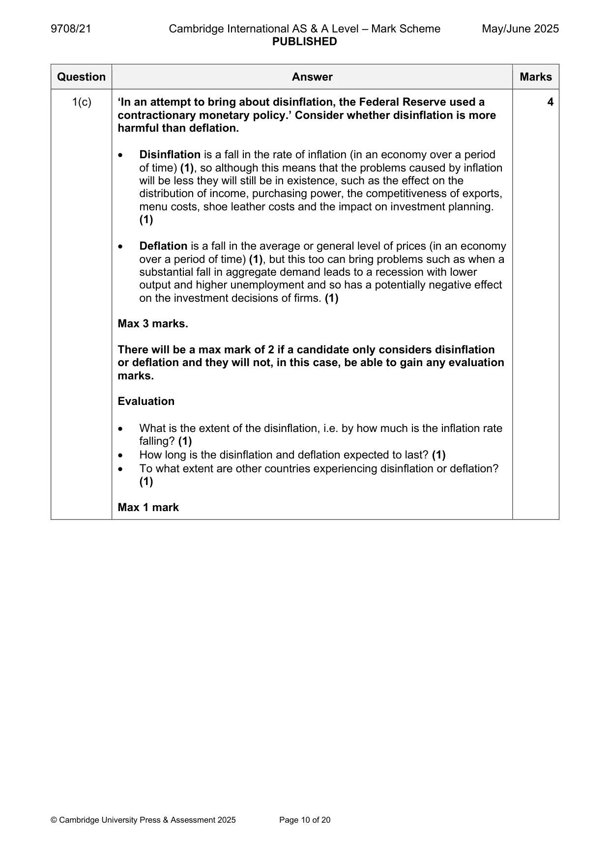 Mark scheme, page 10 of 20
