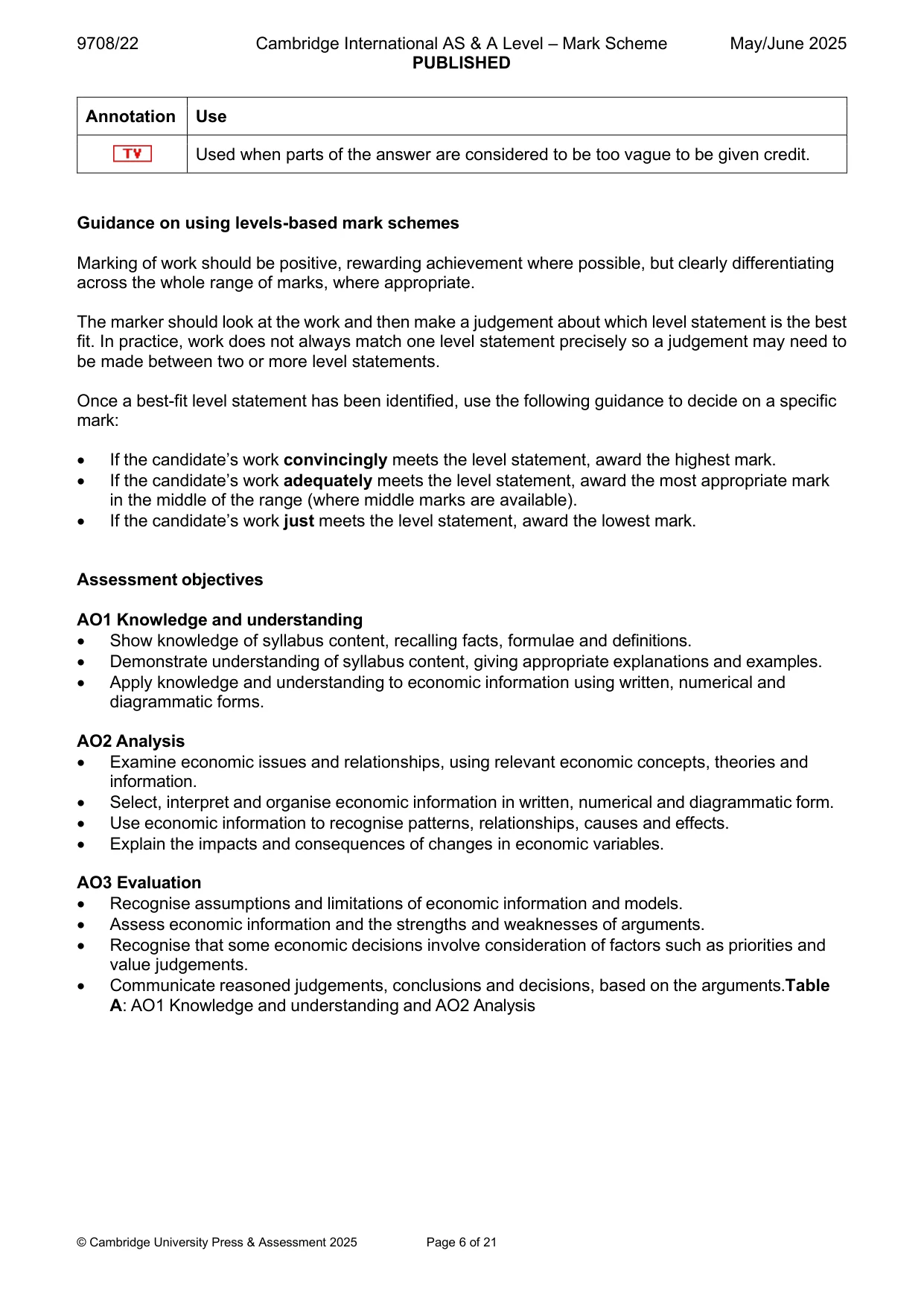 Mark scheme, page 6 of 21
