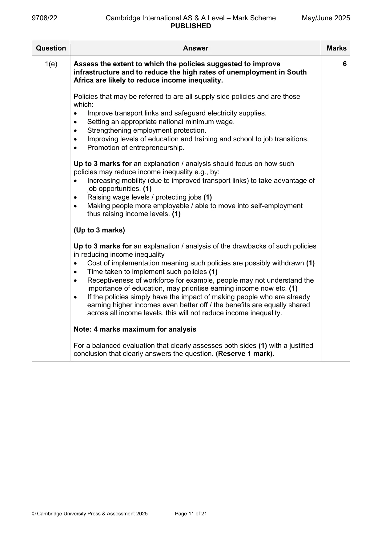 Mark scheme, page 11 of 21
