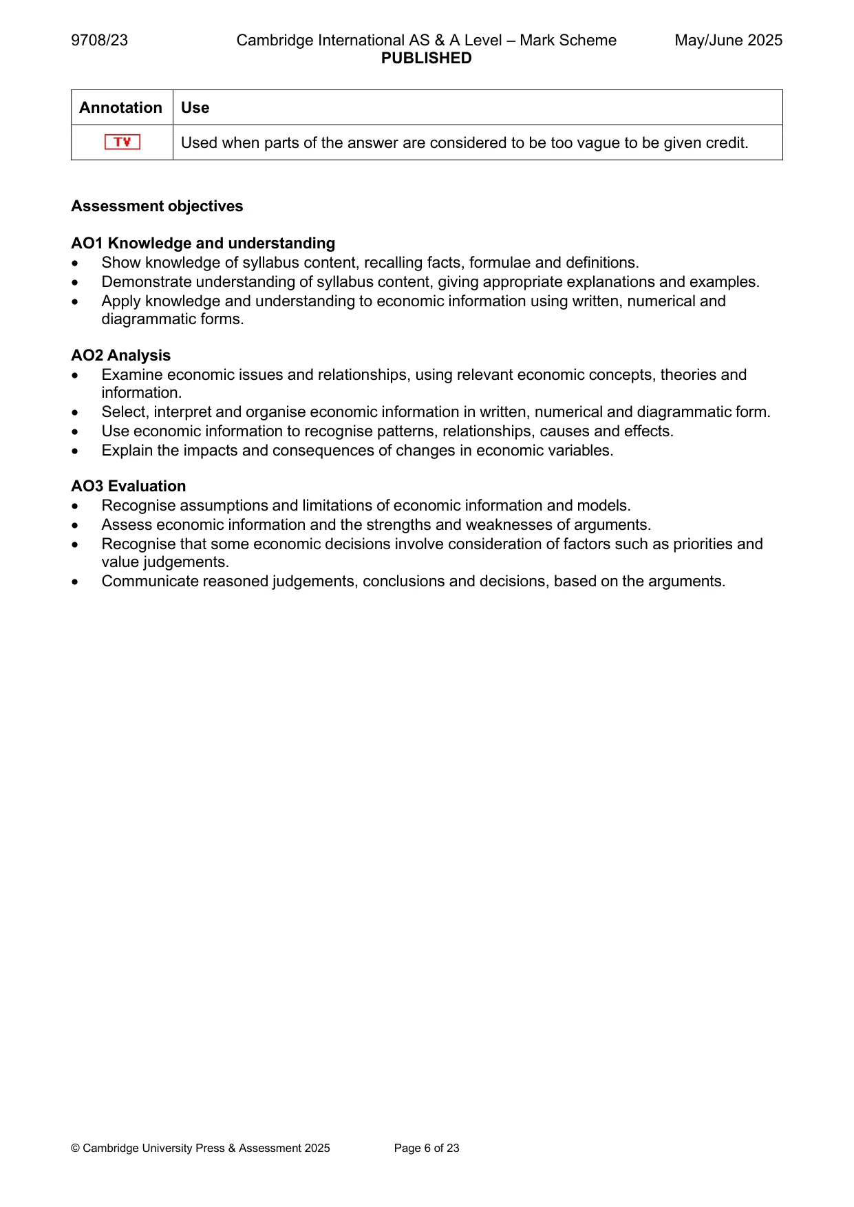 Mark scheme, page 6 of 23