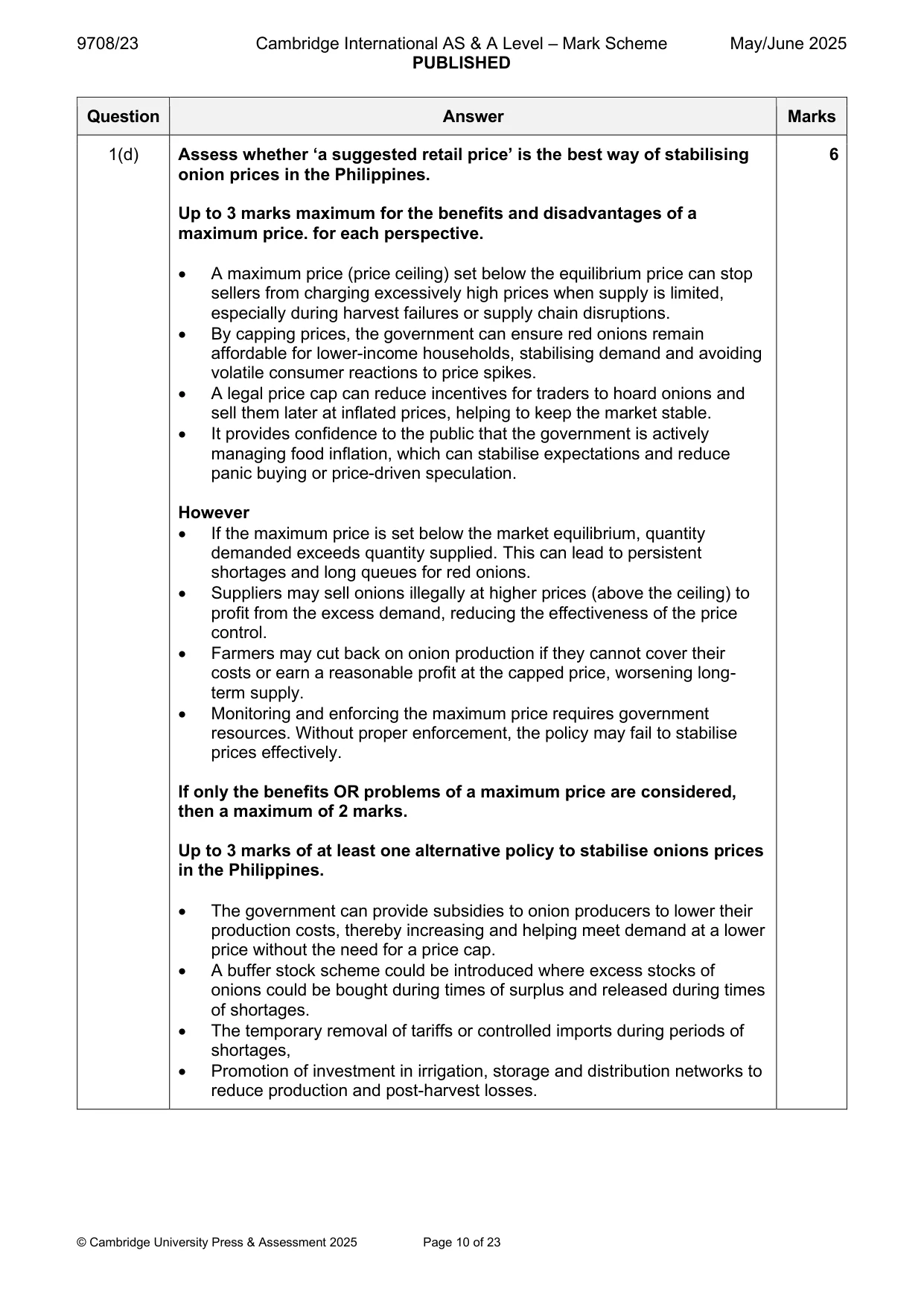 Mark scheme, page 10 of 23