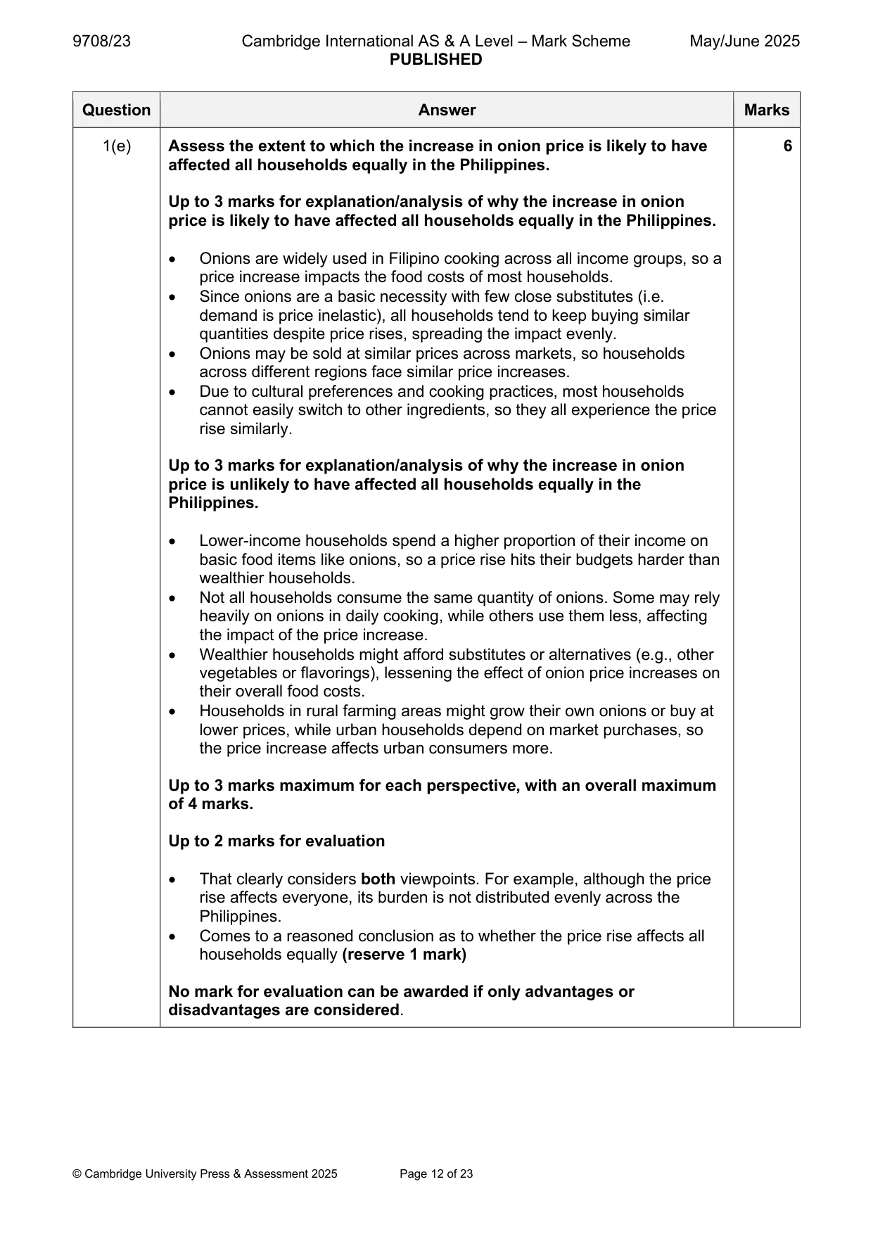 Mark scheme, page 12 of 23