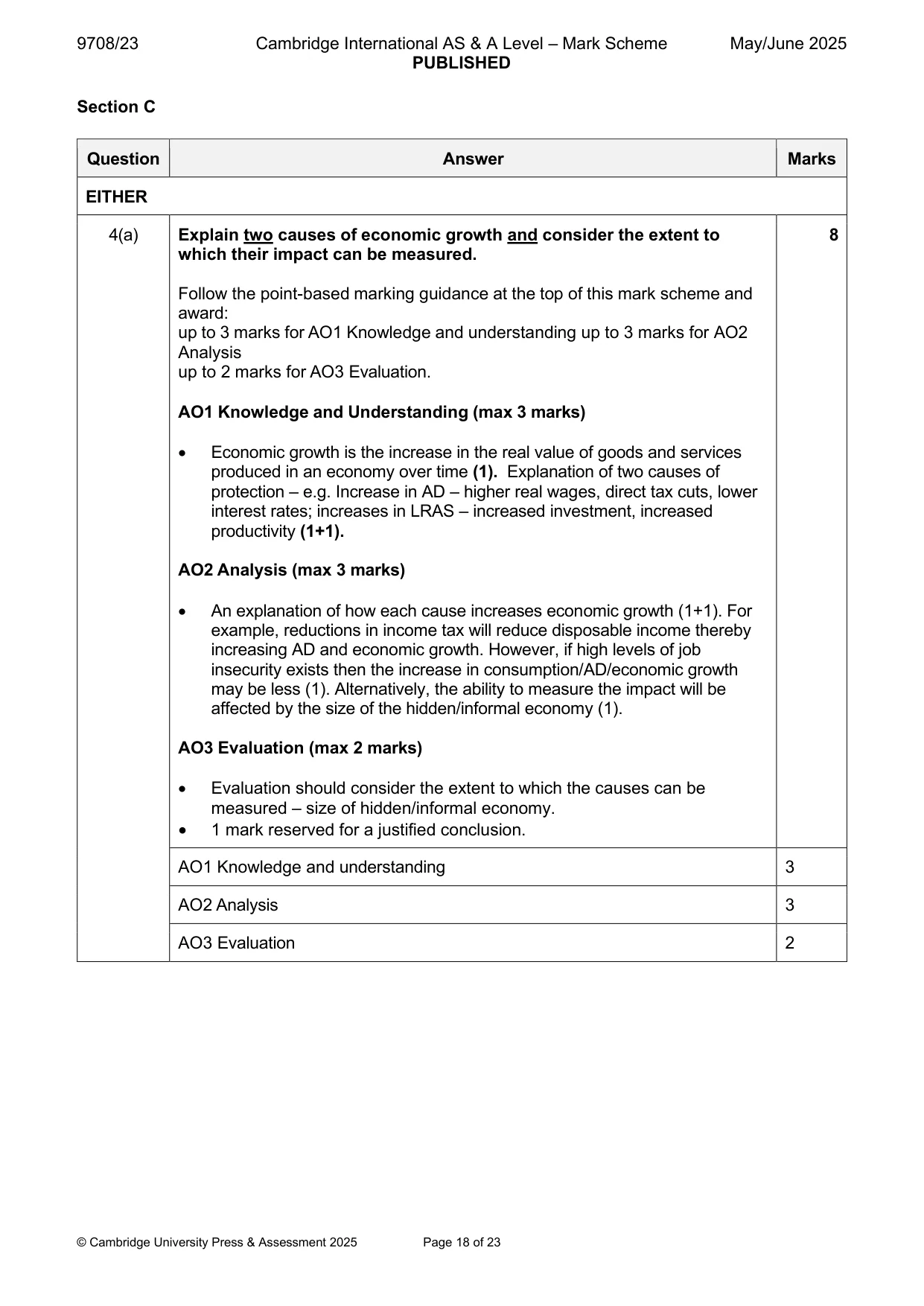 Mark scheme, page 18 of 23