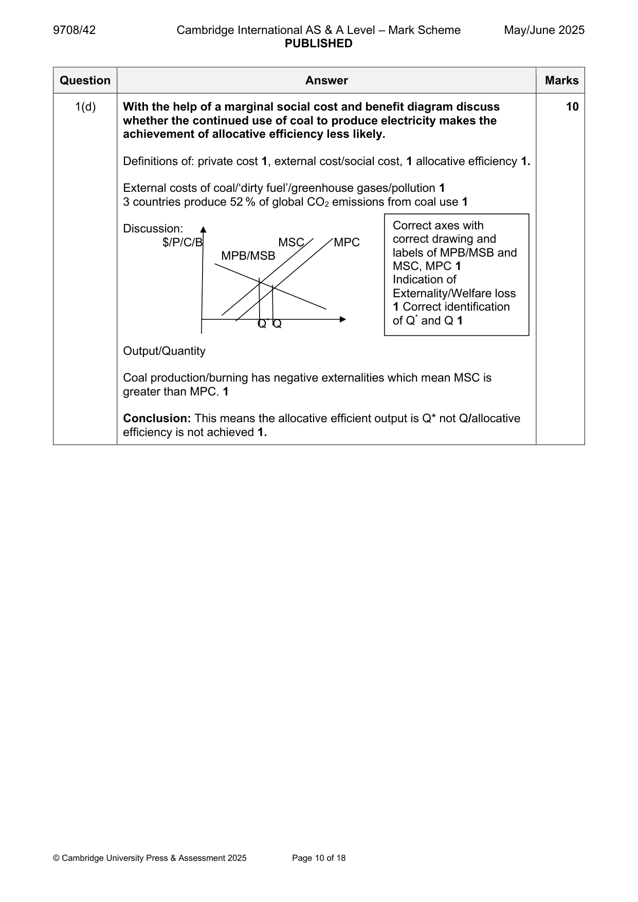 Mark scheme, page 10 of 18