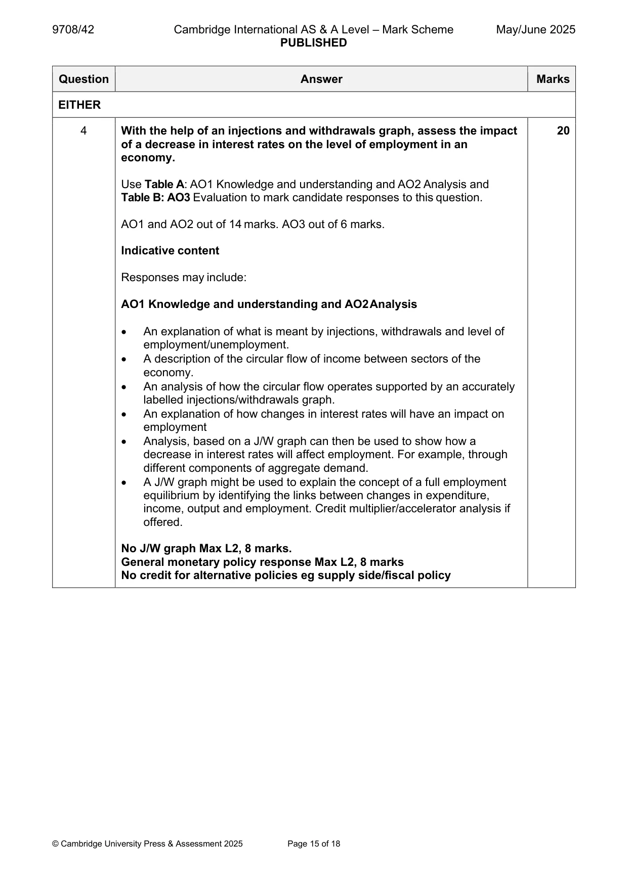 Mark scheme, page 15 of 18