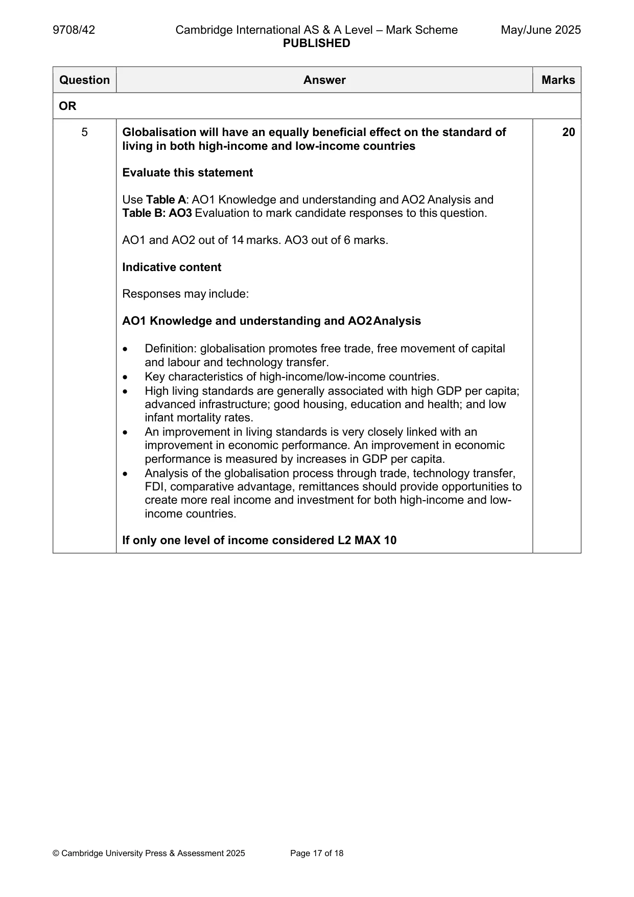 Mark scheme, page 17 of 18