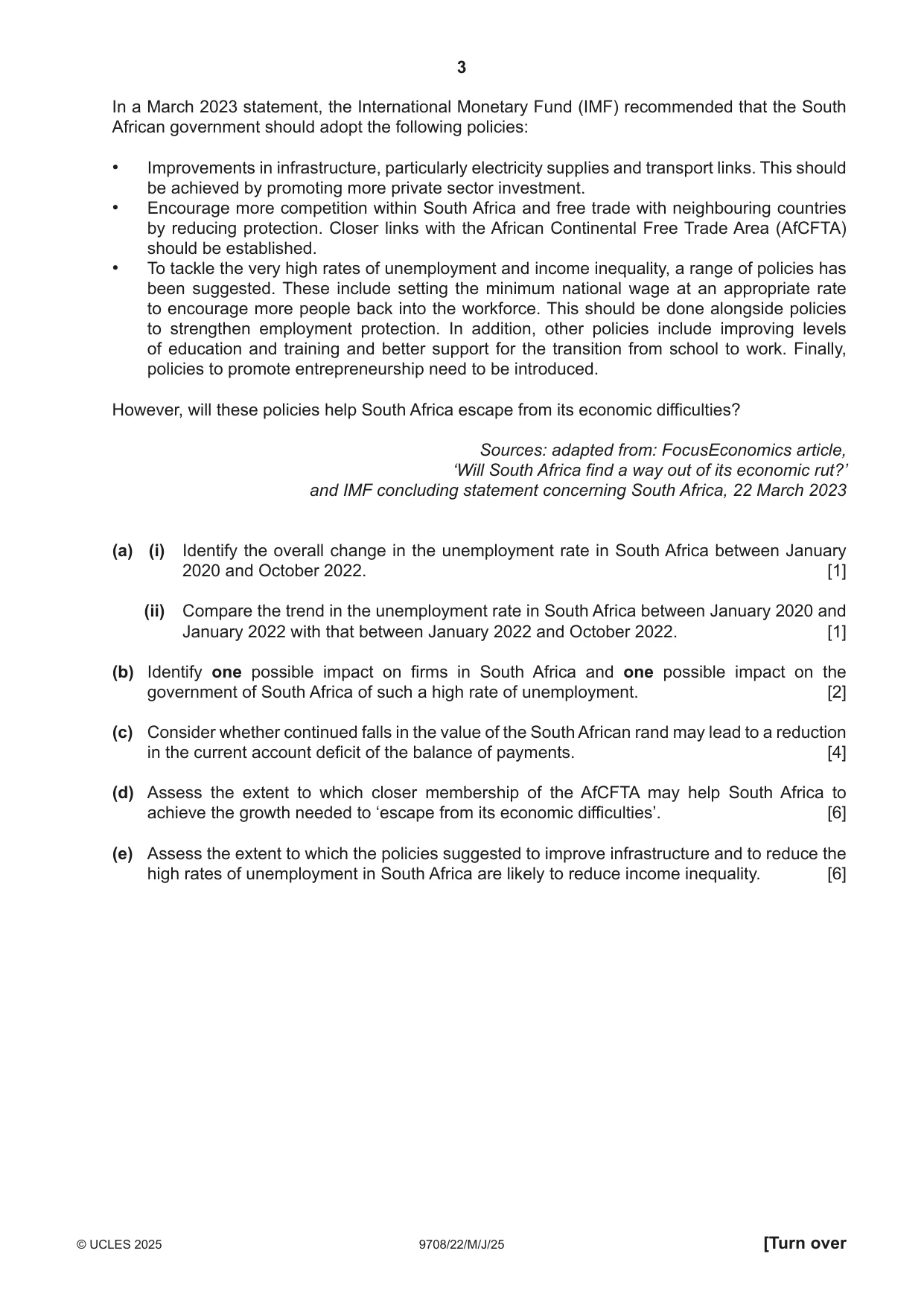 Cambridge A Level Economics 9708 2025 May/June Paper 2 · Variant 2 question paper, page 3 of 4
