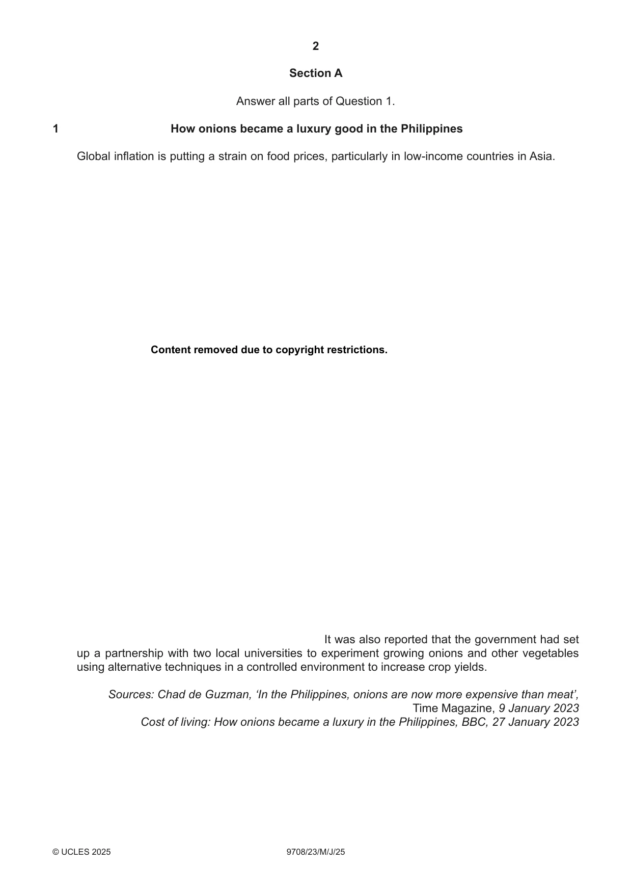 Cambridge A Level Economics 9708 2025 May/June Paper 2 · Variant 3 question paper, page 2 of 4