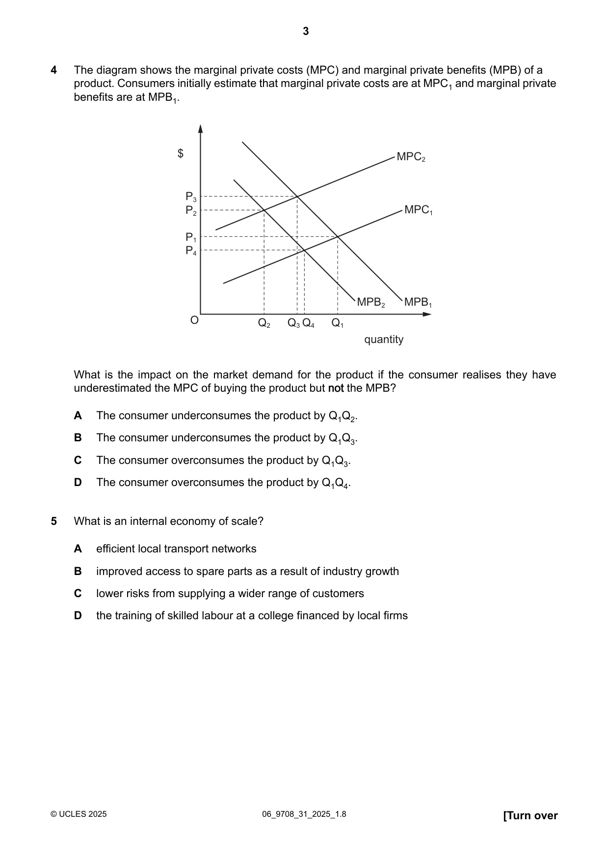 Cambridge A Level Economics 9708 2025 May/June Paper 3 · Variant 1 question paper, page 3 of 12