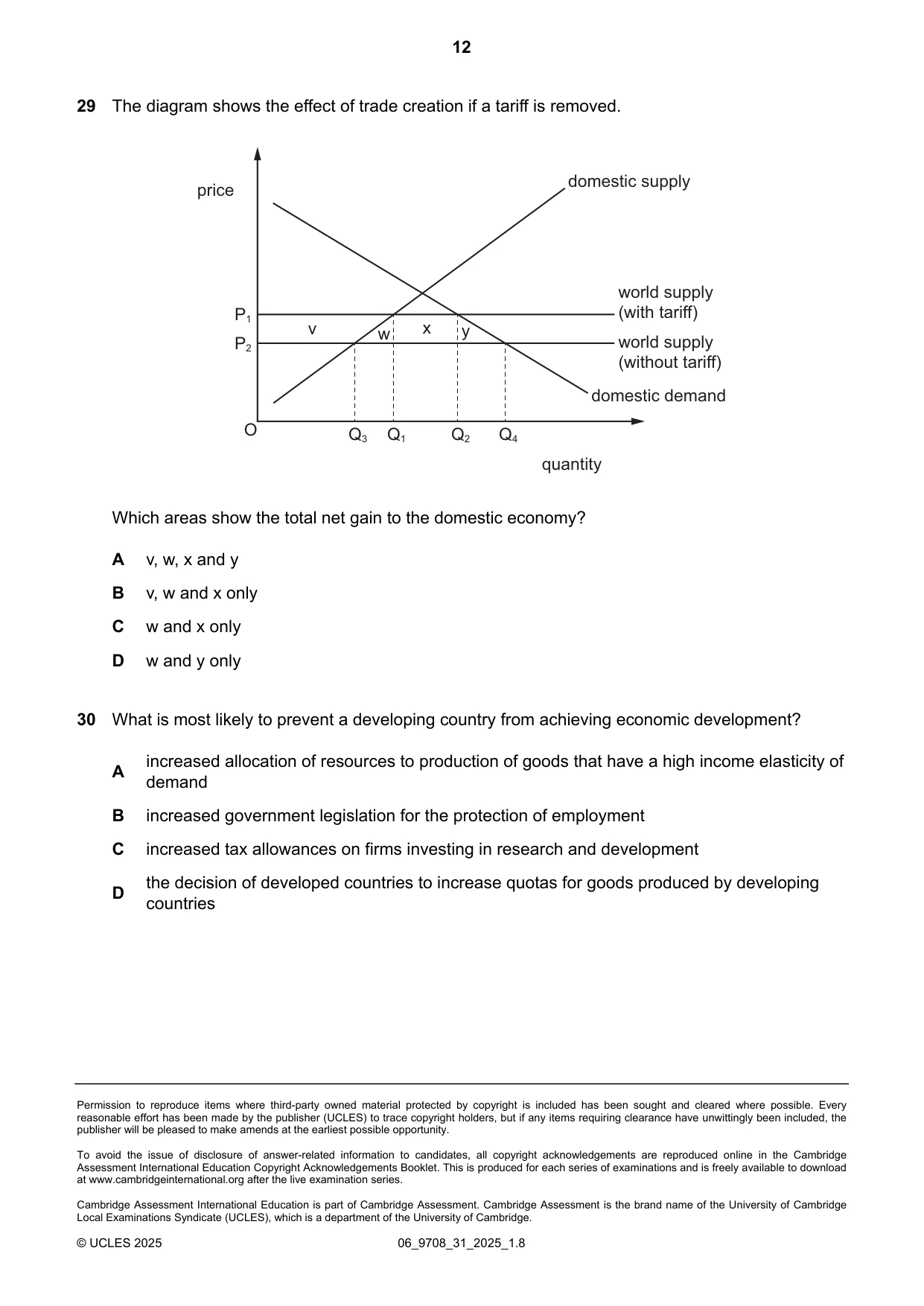 Cambridge A Level Economics 9708 2025 May/June Paper 3 · Variant 1 question paper, page 12 of 12