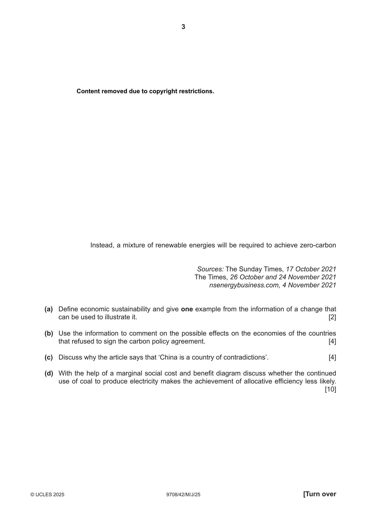 Cambridge A Level Economics 9708 2025 May/June Paper 4 · Variant 2 question paper, page 3 of 4