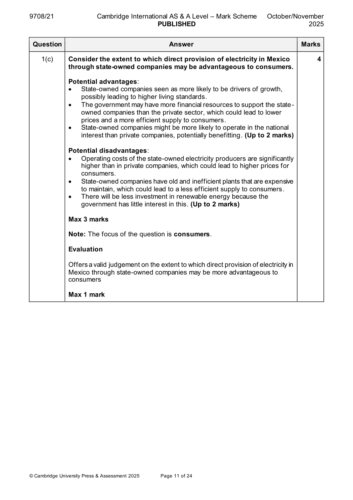 Mark scheme, page 11 of 24