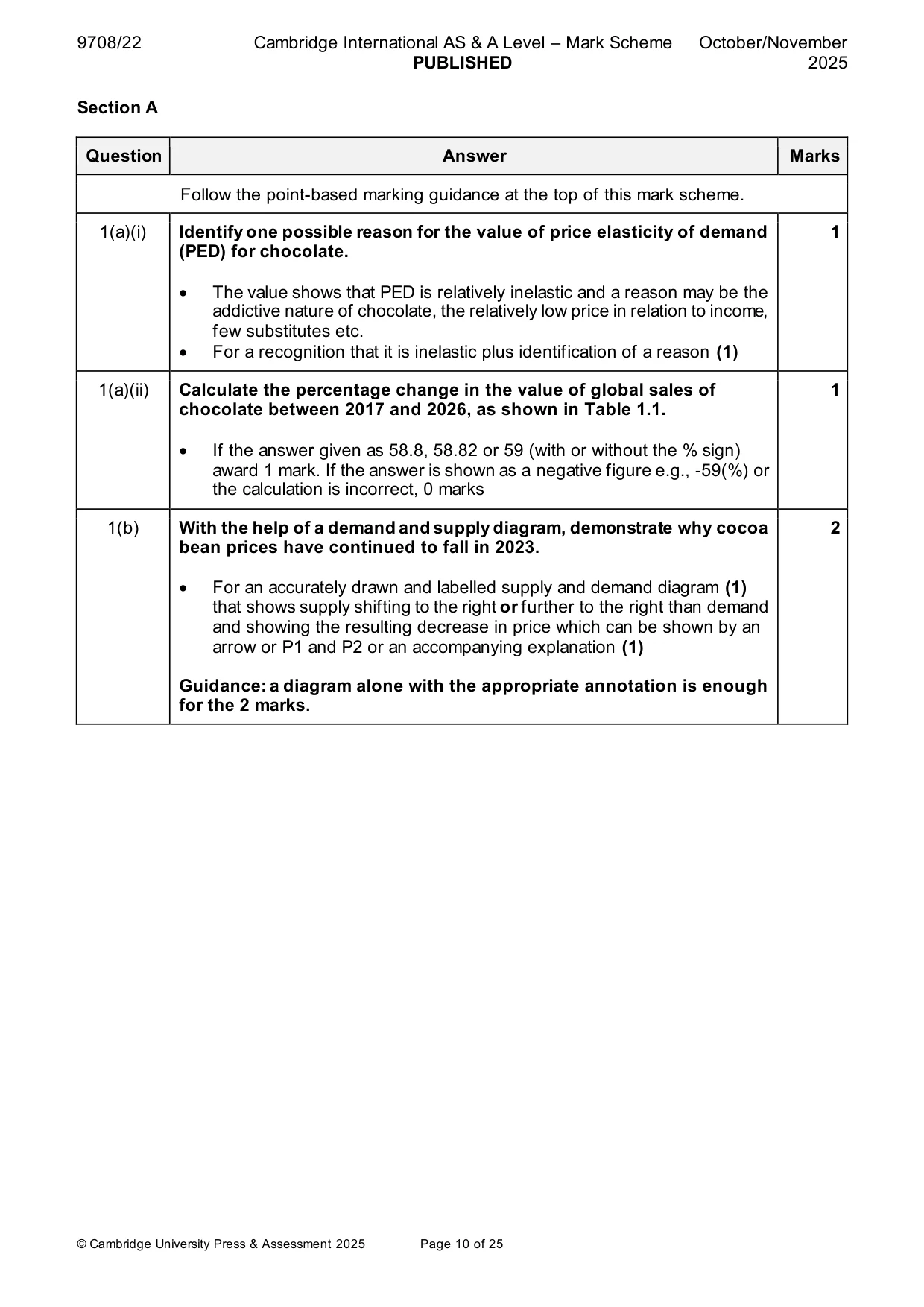 Mark scheme, page 10 of 25