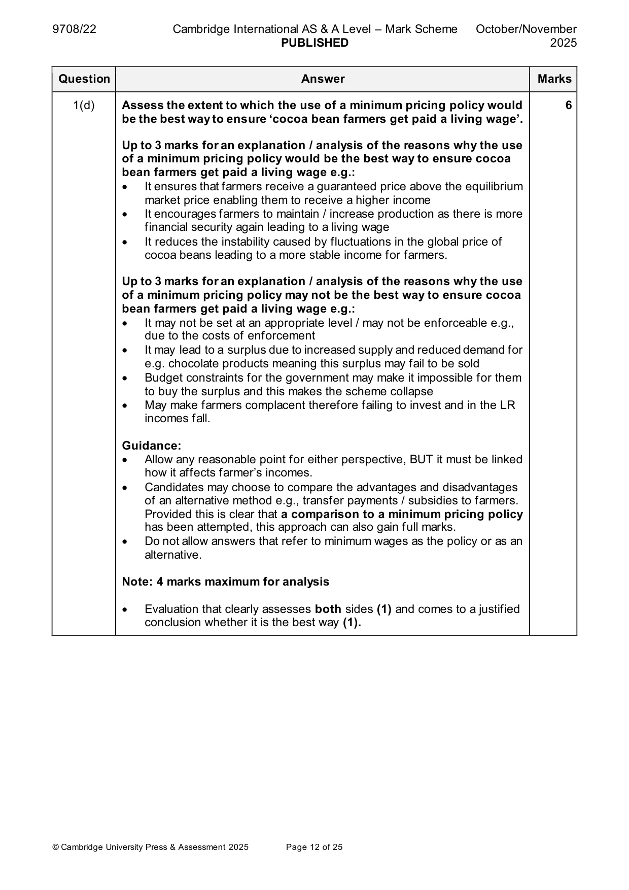 Mark scheme, page 12 of 25