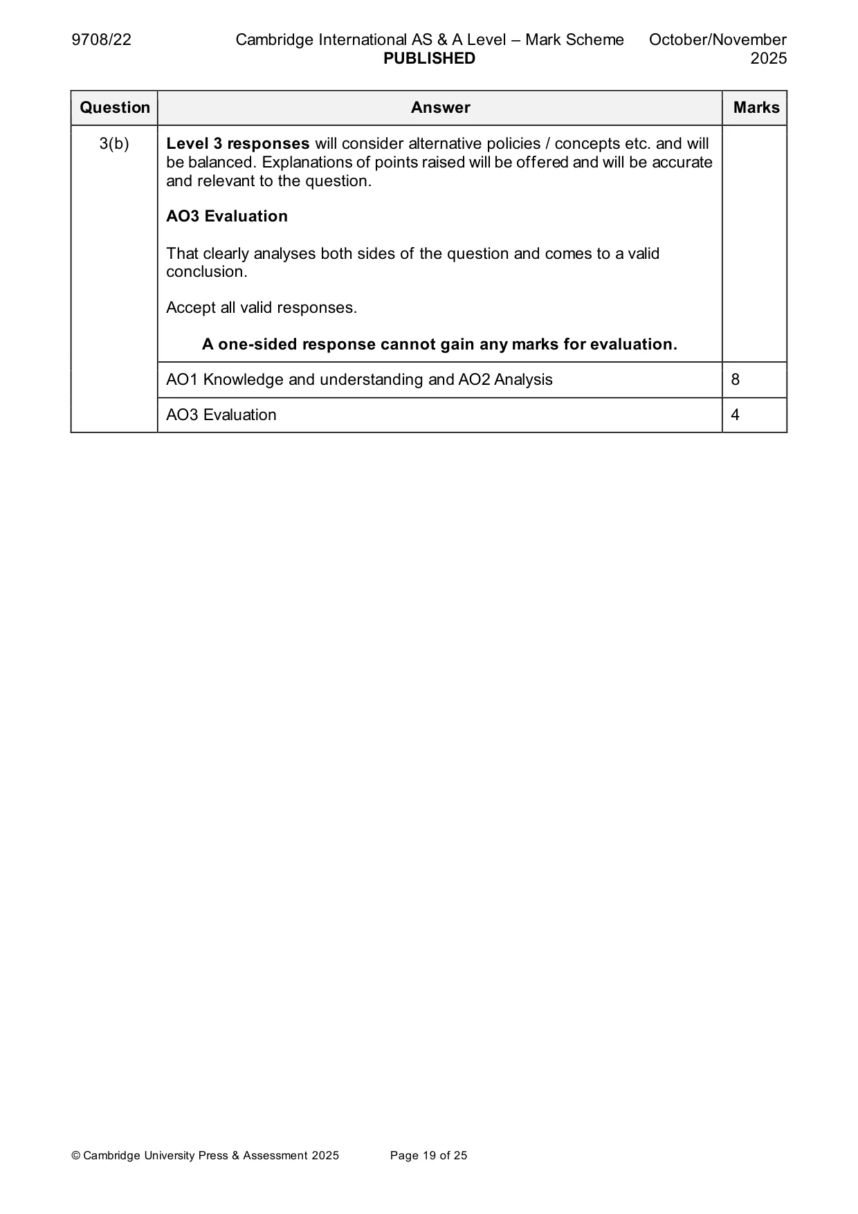 Mark scheme, page 19 of 25