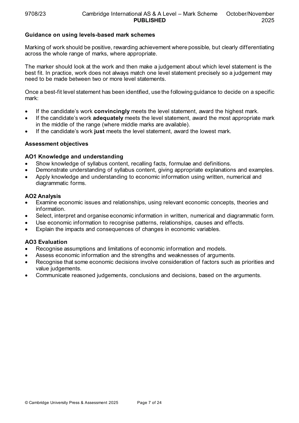 Mark scheme, page 7 of 24
