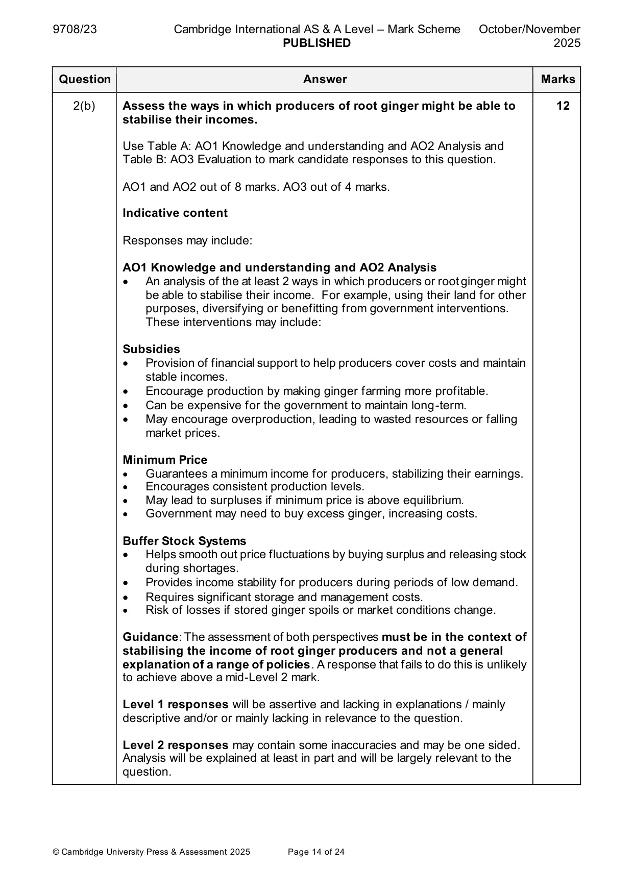 Mark scheme, page 14 of 24