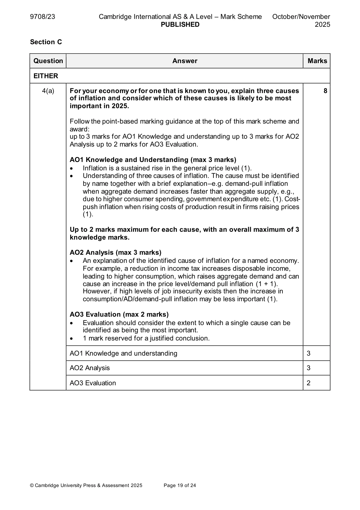 Mark scheme, page 19 of 24