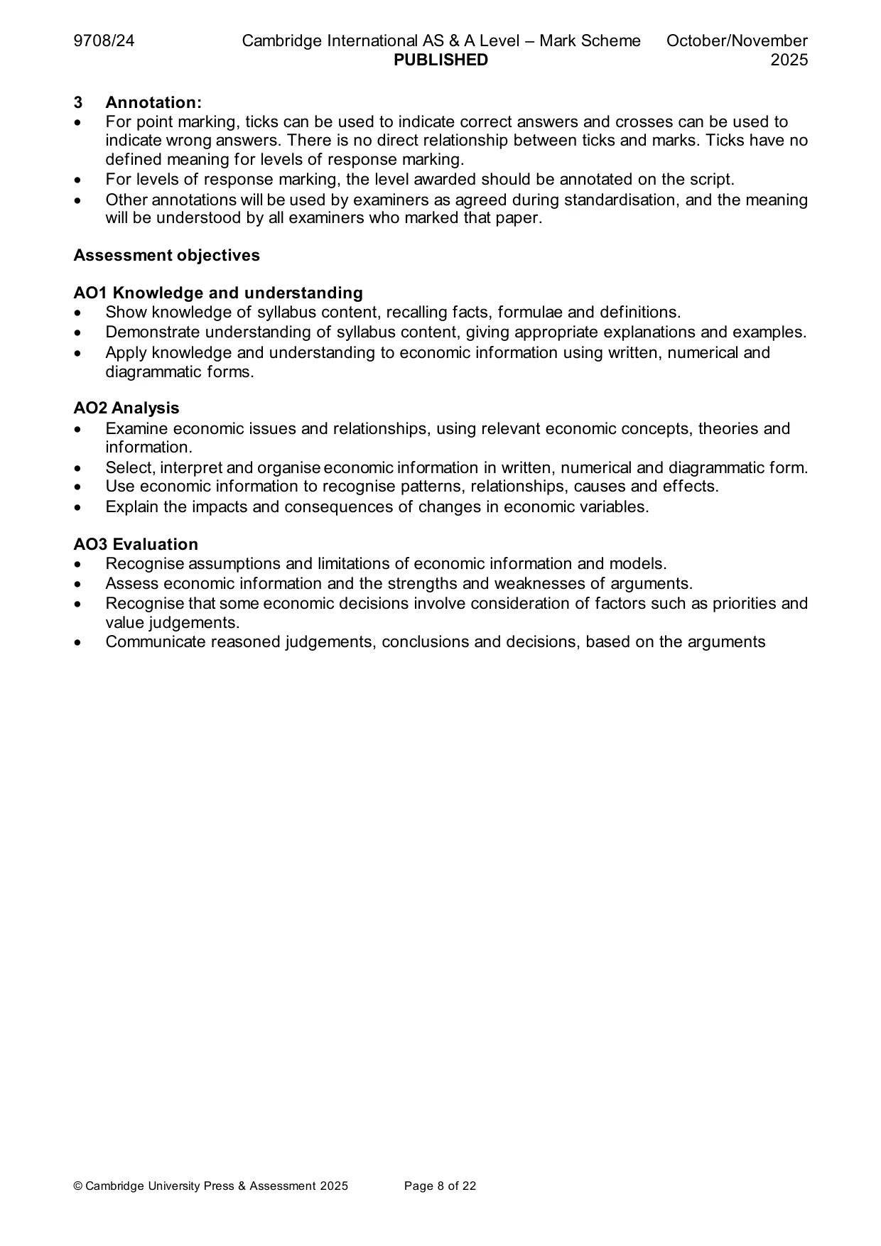 Mark scheme, page 8 of 22
