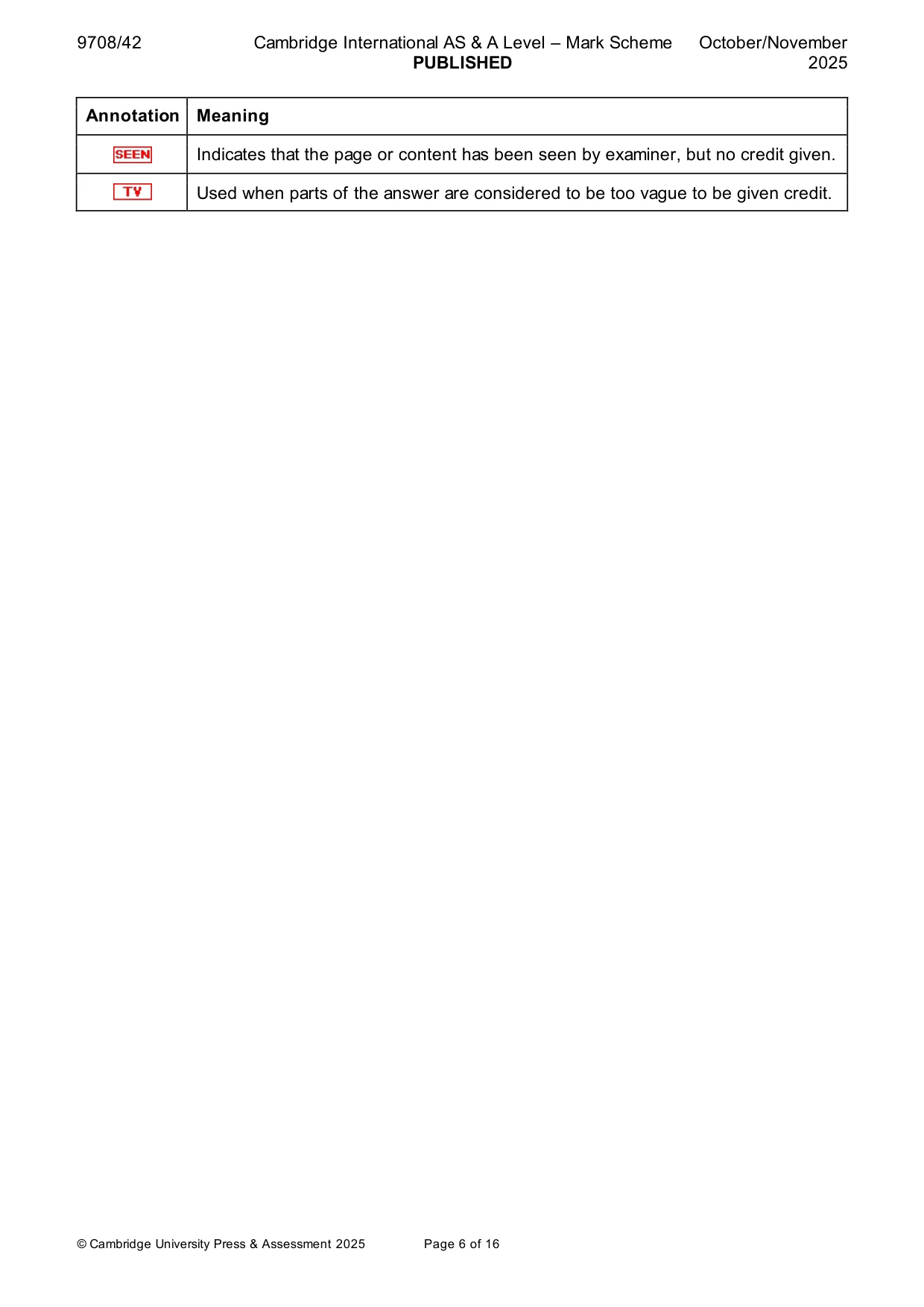 Mark scheme, page 6 of 16