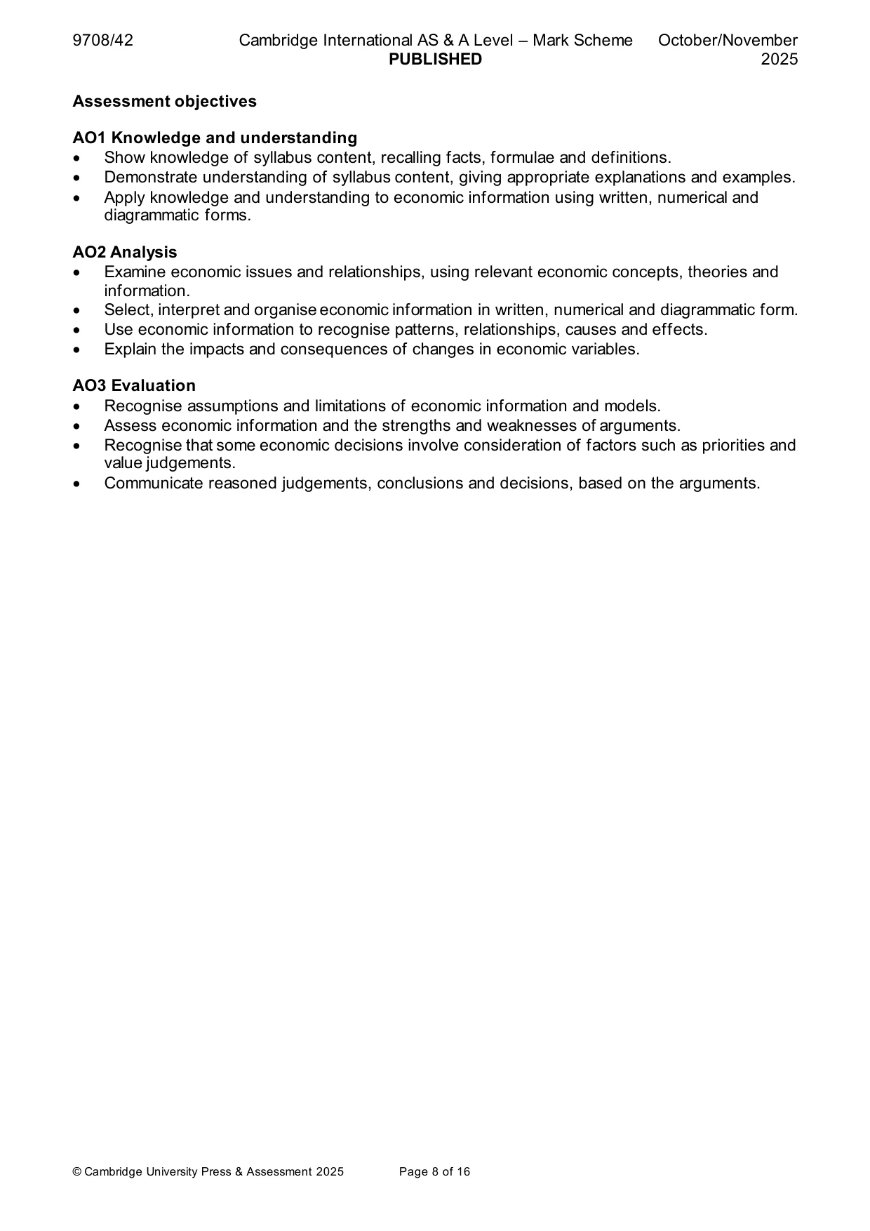 Mark scheme, page 8 of 16