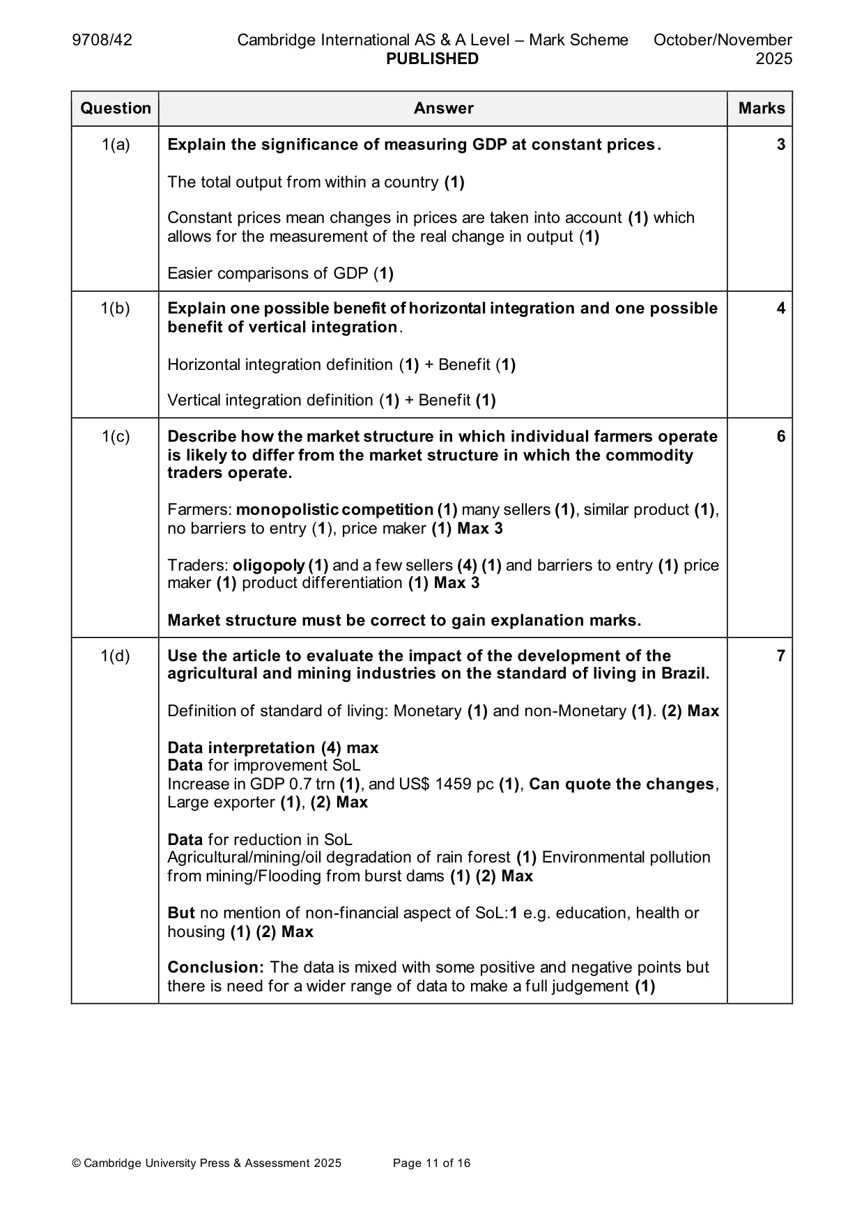 Mark scheme, page 11 of 16