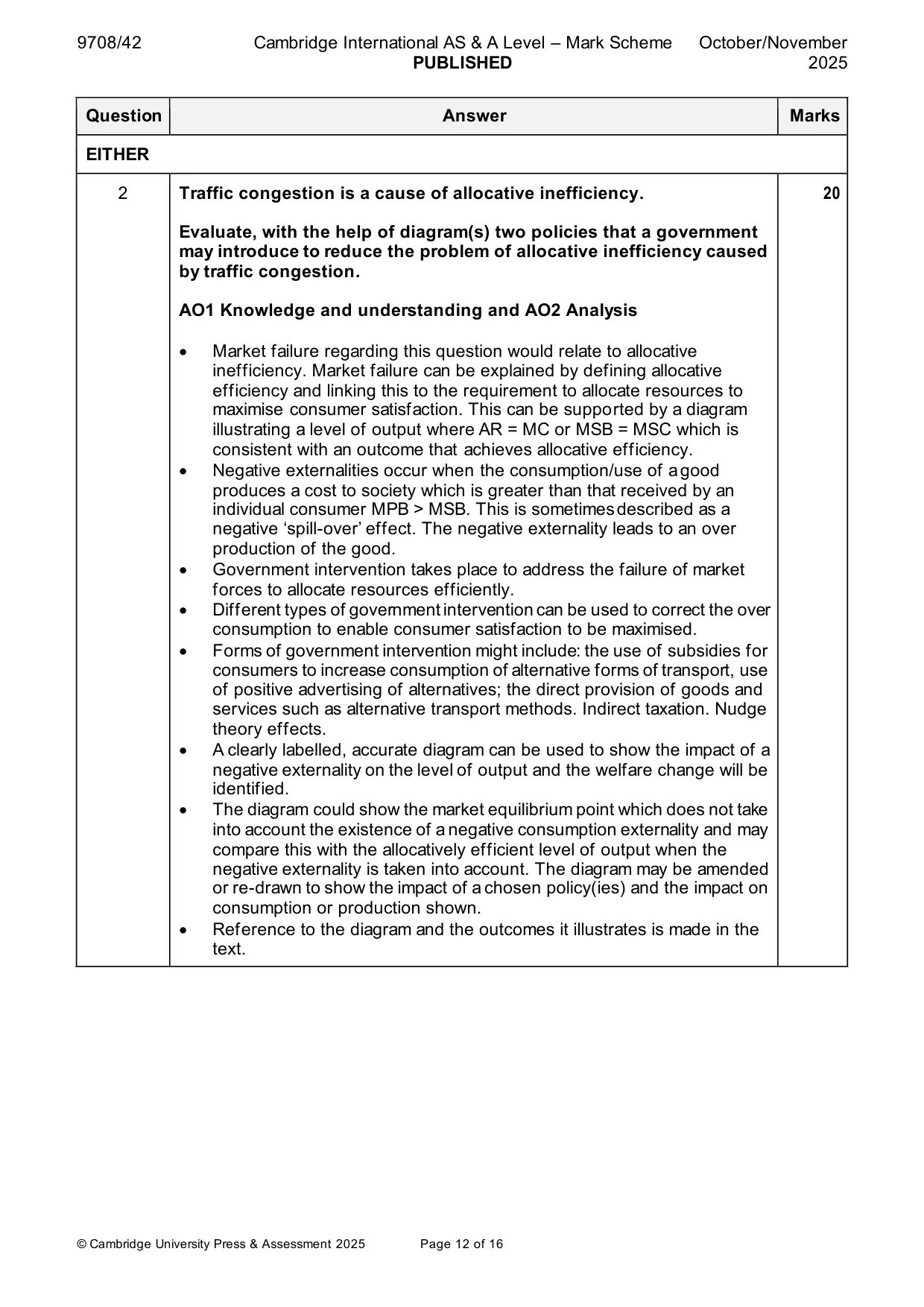 Mark scheme, page 12 of 16