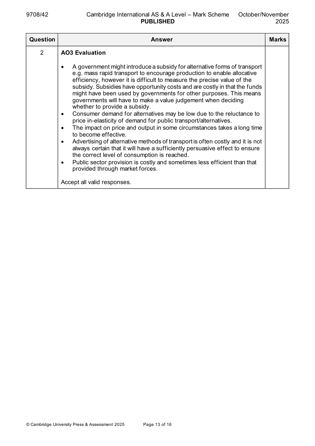 Mark scheme, page 13 of 16