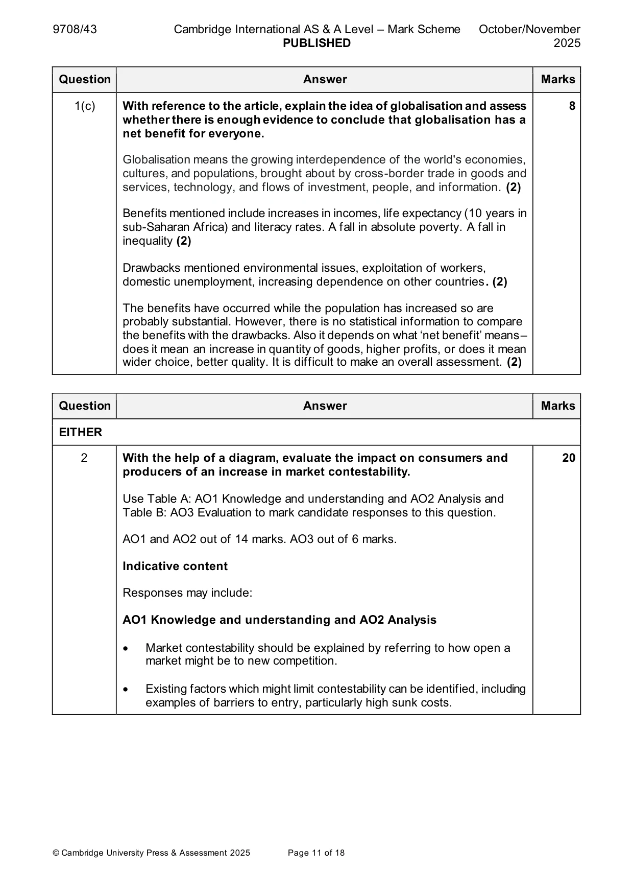 Mark scheme, page 11 of 18