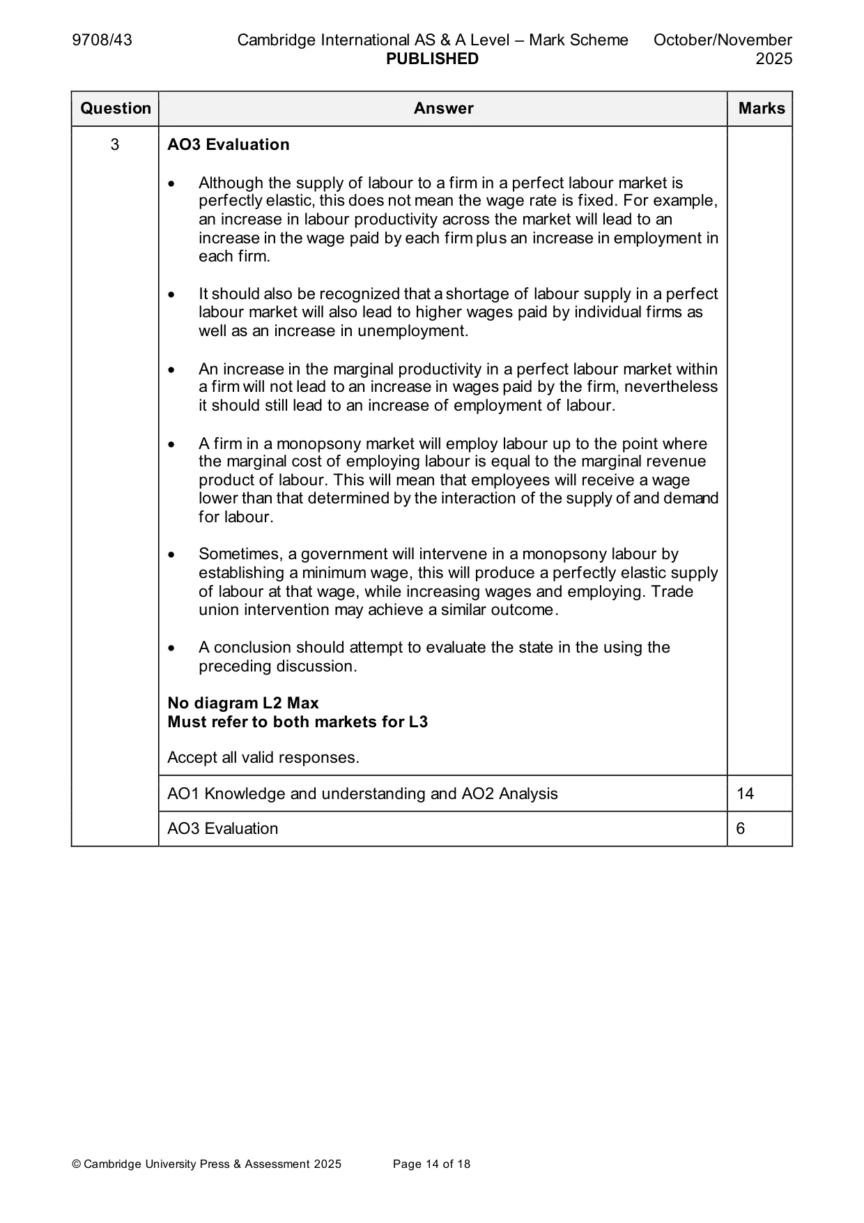 Mark scheme, page 14 of 18