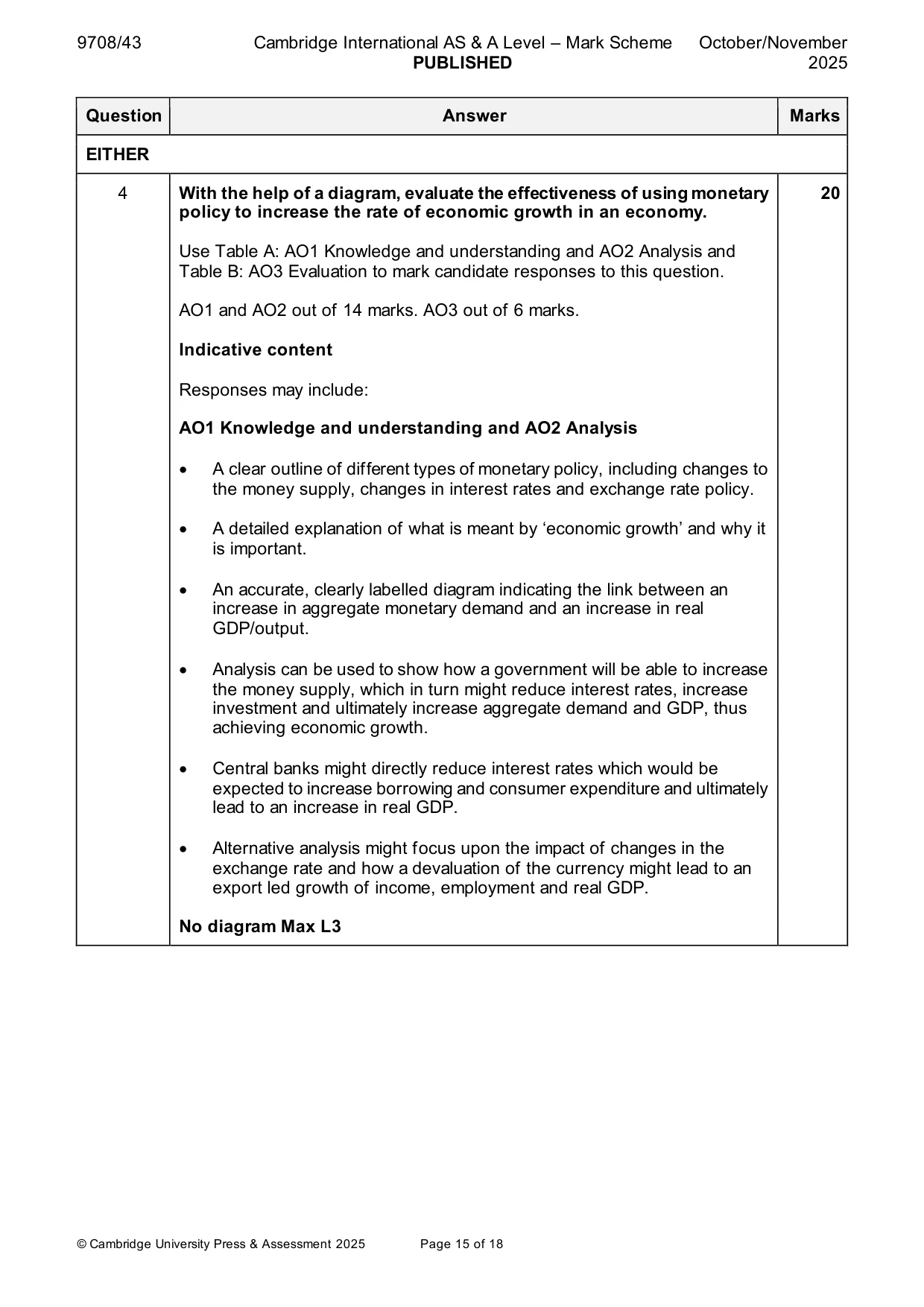 Mark scheme, page 15 of 18