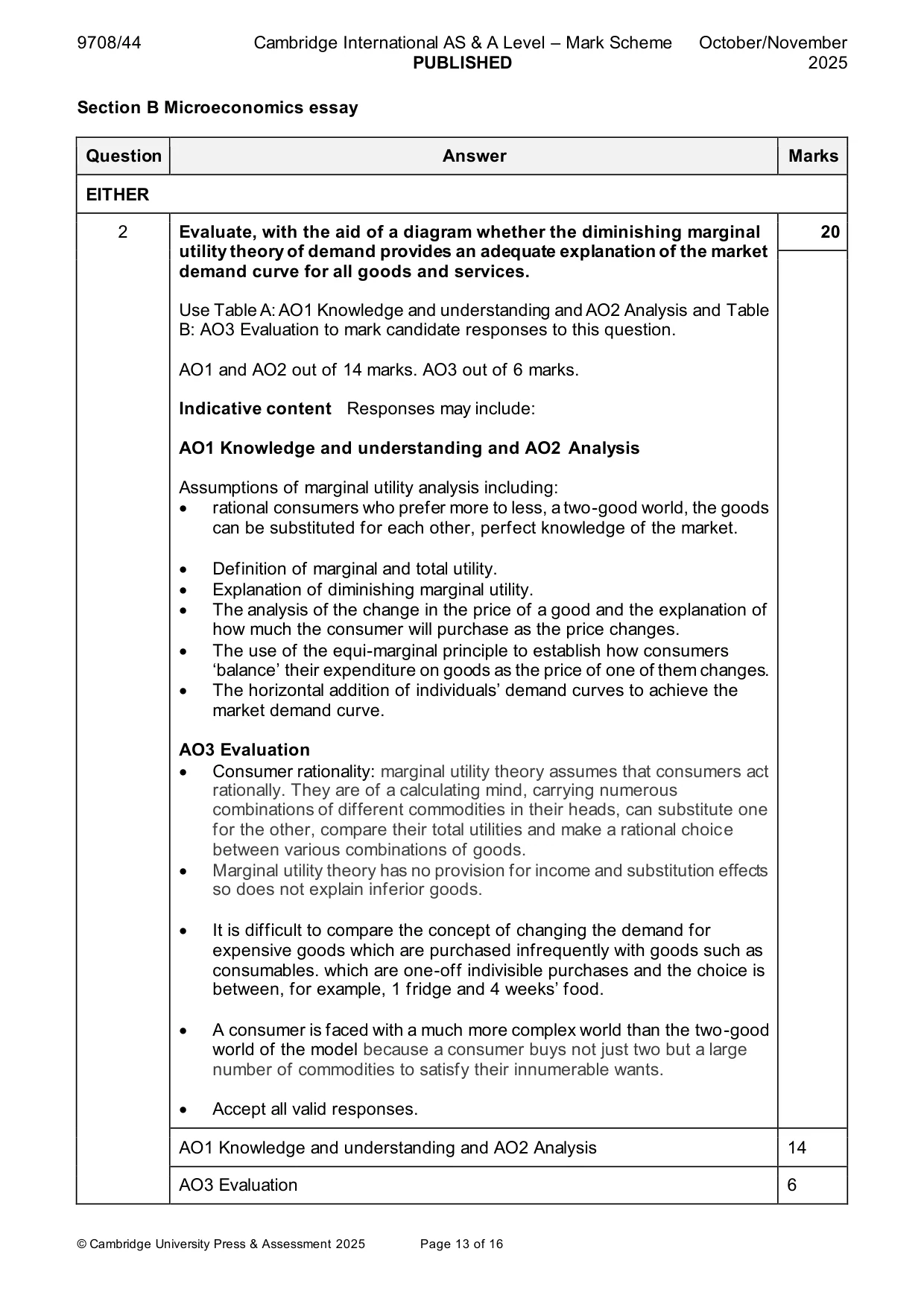 Mark scheme, page 13 of 16