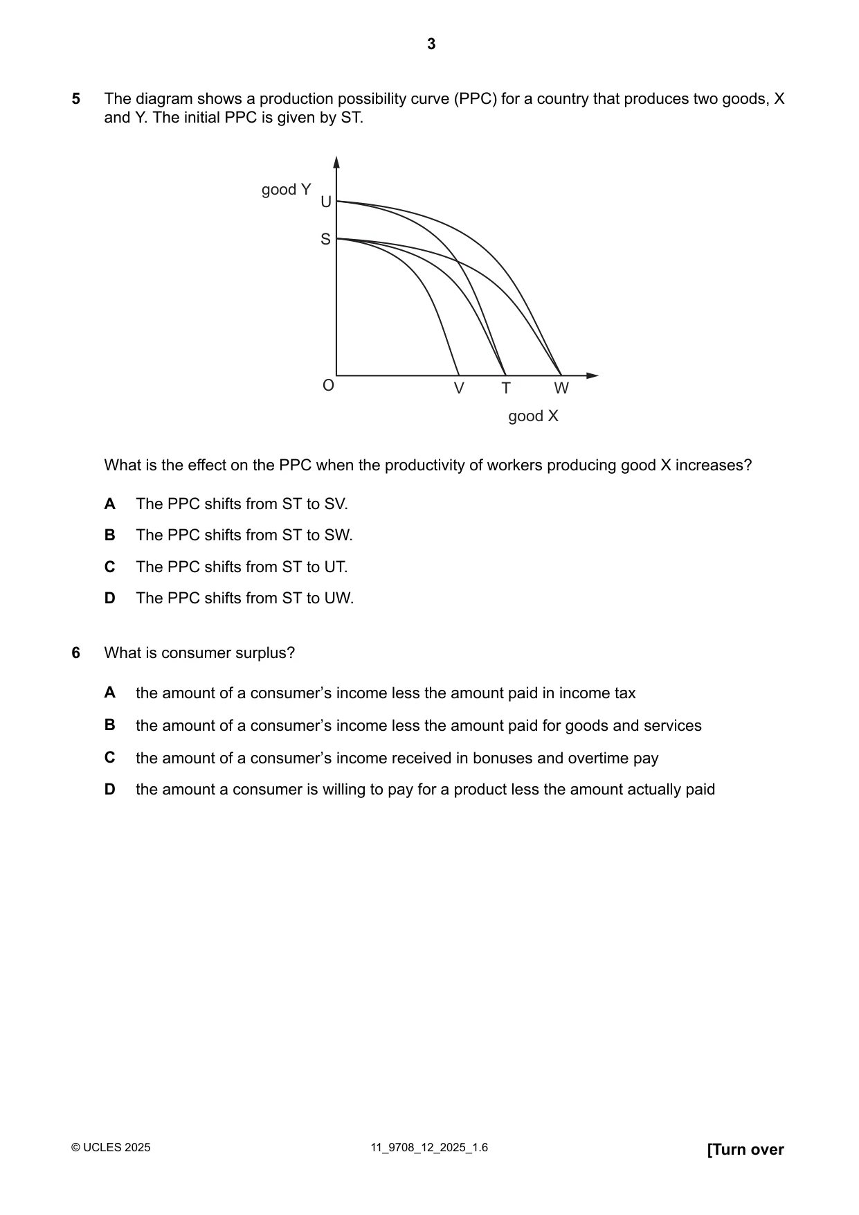 Cambridge A Level Economics 9708 2025 Oct/Nov Paper 1 · Variant 2 question paper, page 3 of 12