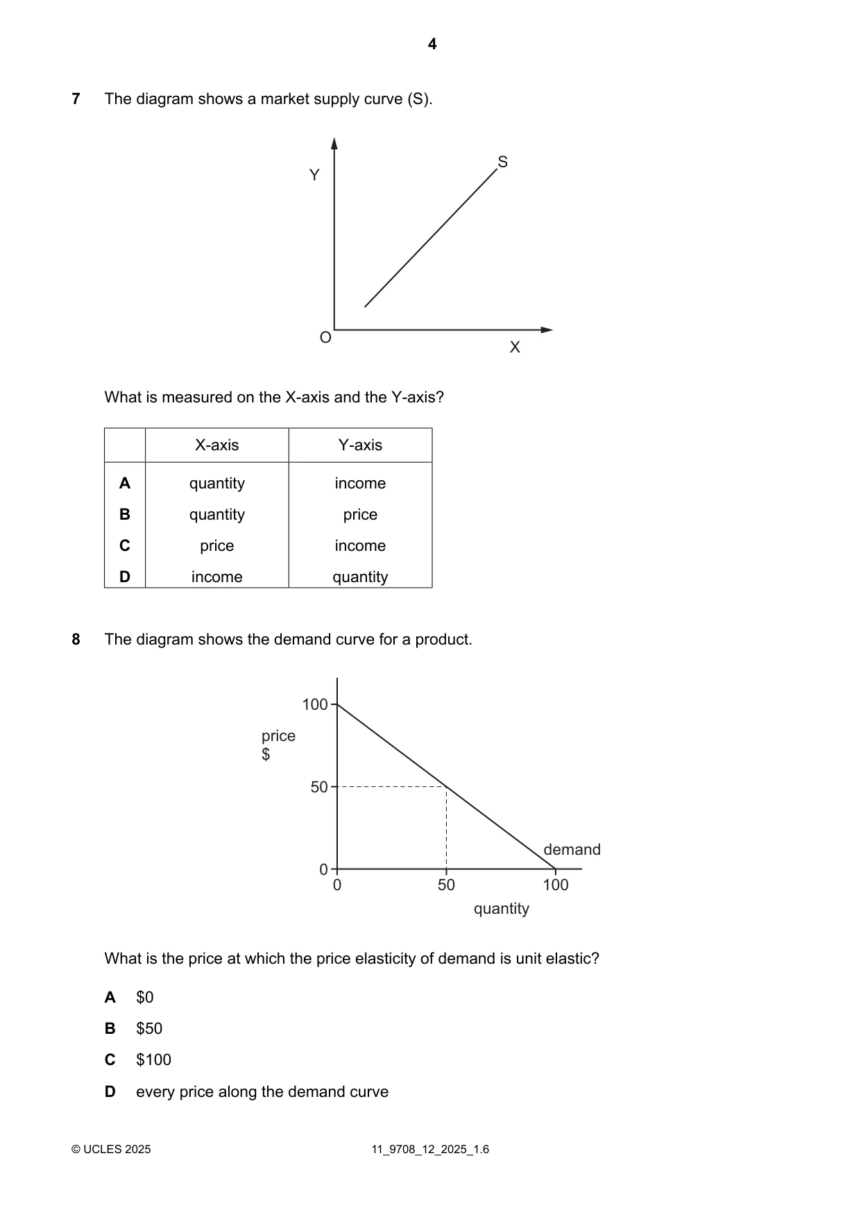 Cambridge A Level Economics 9708 2025 Oct/Nov Paper 1 · Variant 2 question paper, page 4 of 12