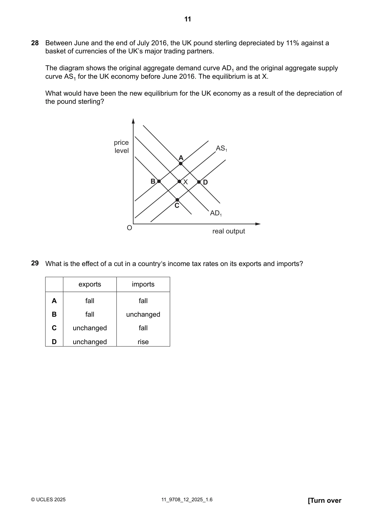 Cambridge A Level Economics 9708 2025 Oct/Nov Paper 1 · Variant 2 question paper, page 11 of 12