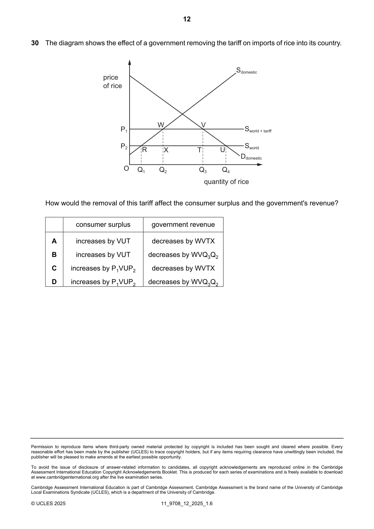 Cambridge A Level Economics 9708 2025 Oct/Nov Paper 1 · Variant 2 question paper, page 12 of 12