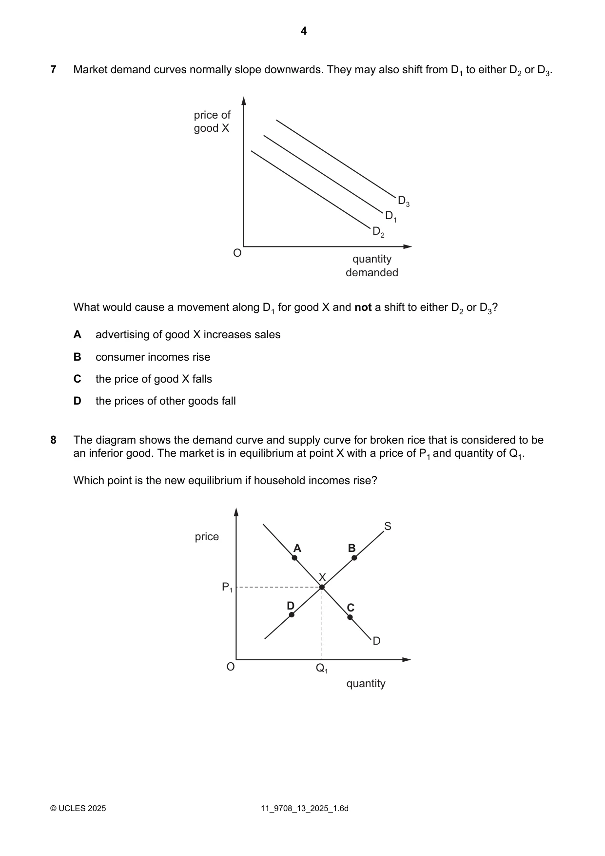Cambridge A Level Economics 9708 2025 Oct/Nov Paper 1 · Variant 3 question paper, page 4 of 12