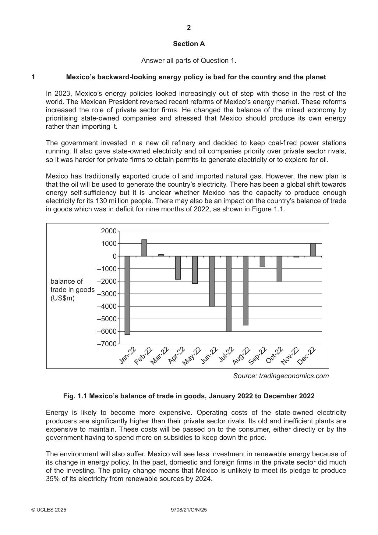 Cambridge A Level Economics 9708 2025 Oct/Nov Paper 2 · Variant 1 question paper, page 2 of 4