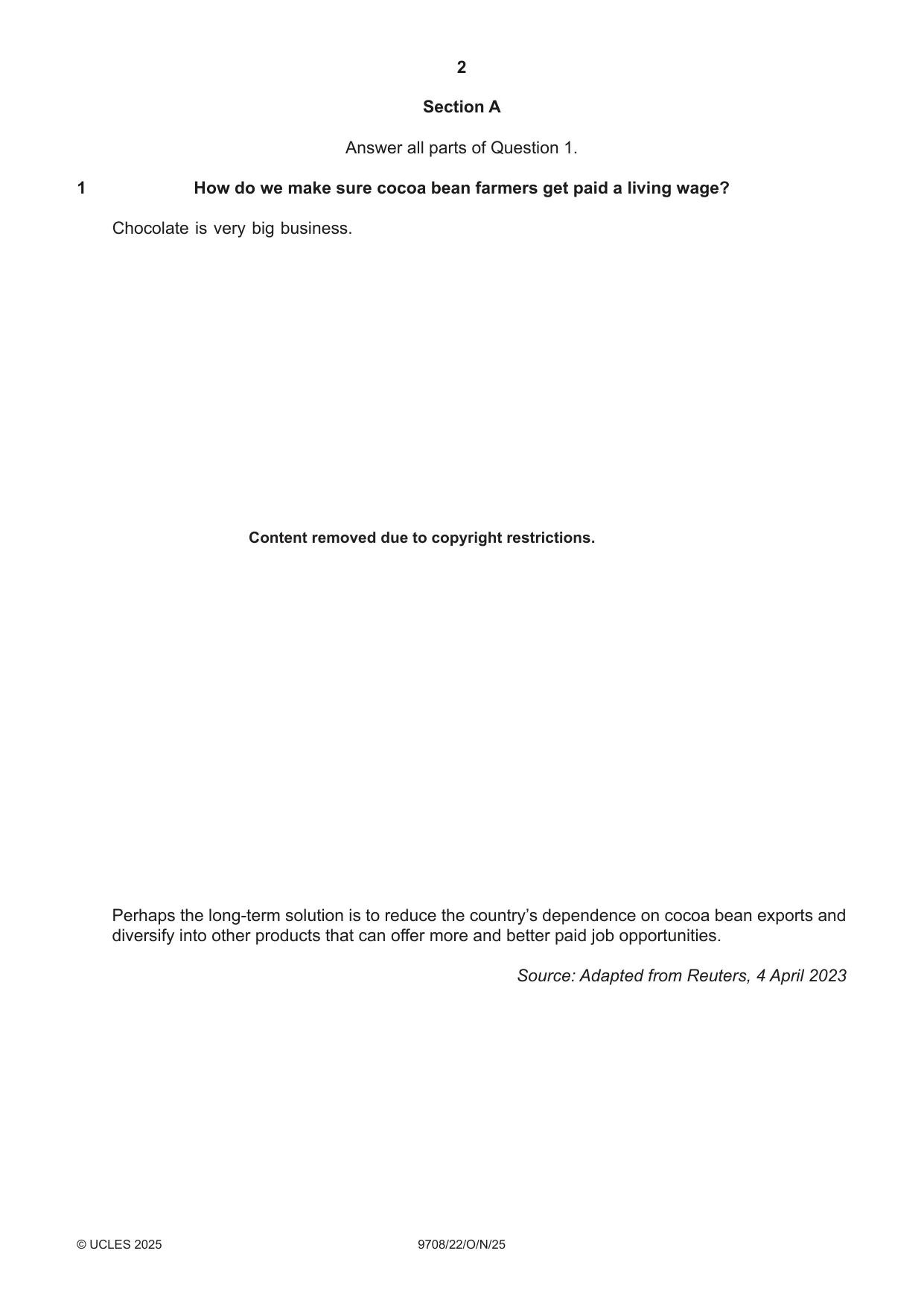 Cambridge A Level Economics 9708 2025 Oct/Nov Paper 2 · Variant 2 question paper, page 2 of 4