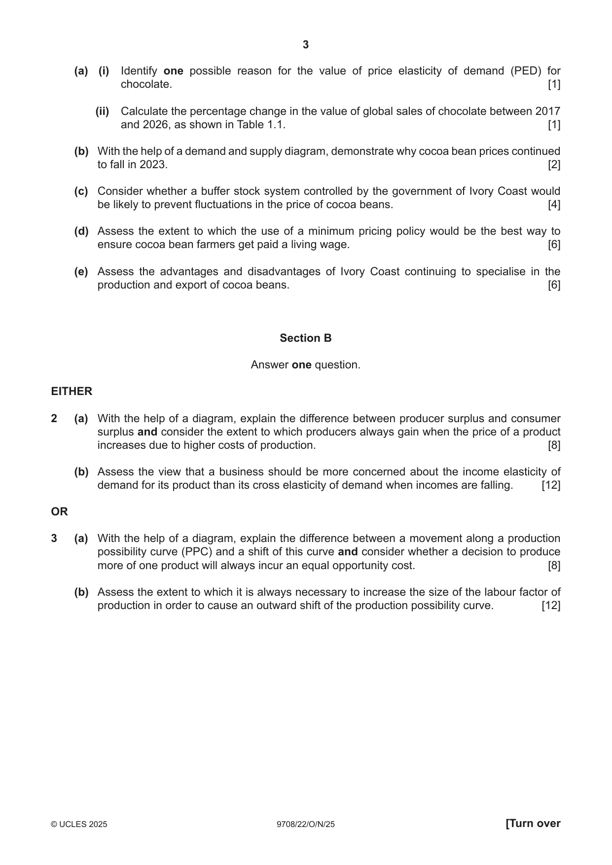 Cambridge A Level Economics 9708 2025 Oct/Nov Paper 2 · Variant 2 question paper, page 3 of 4