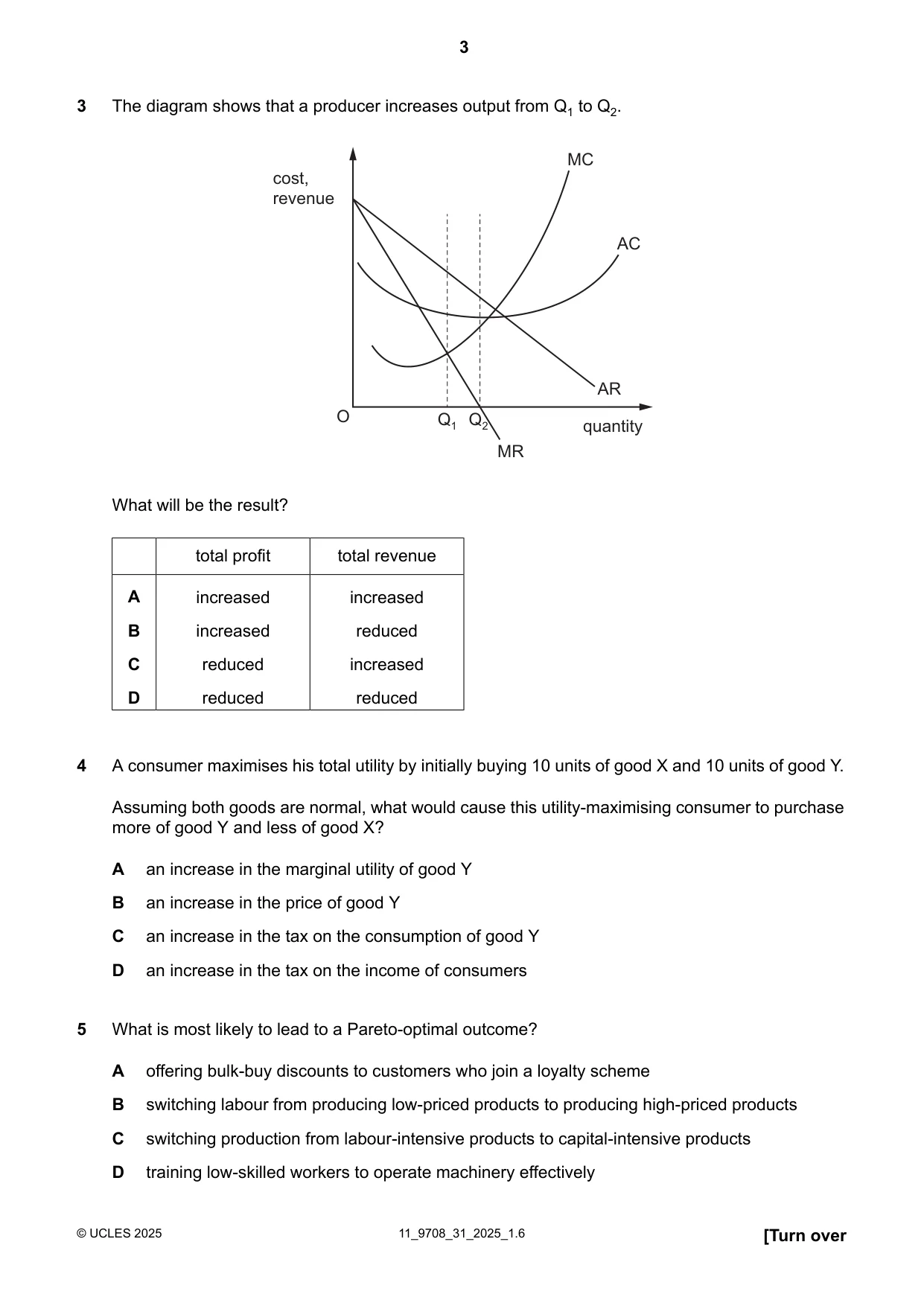 Cambridge A Level Economics 9708 2025 Oct/Nov Paper 3 · Variant 1 question paper, page 3 of 12