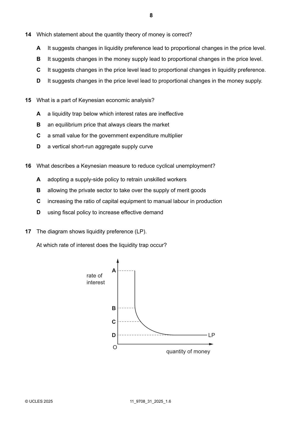 Cambridge A Level Economics 9708 2025 Oct/Nov Paper 3 · Variant 1 question paper, page 8 of 12