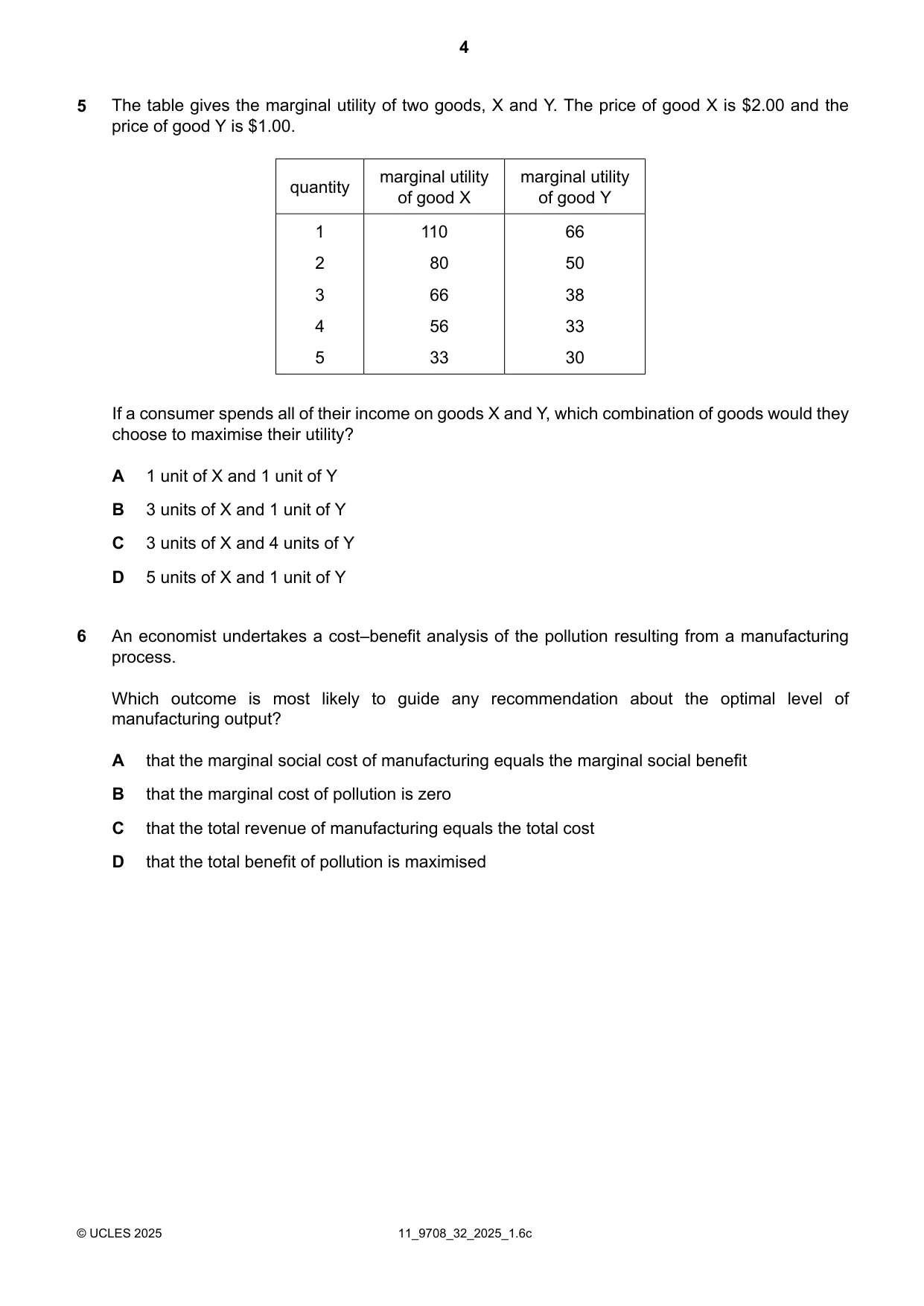 Cambridge A Level Economics 9708 2025 Oct/Nov Paper 3 · Variant 2 question paper, page 4 of 12