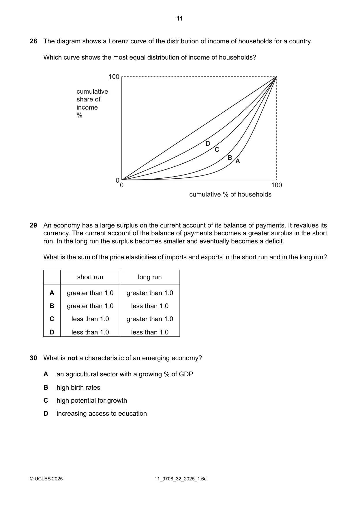 Cambridge A Level Economics 9708 2025 Oct/Nov Paper 3 · Variant 2 question paper, page 11 of 12